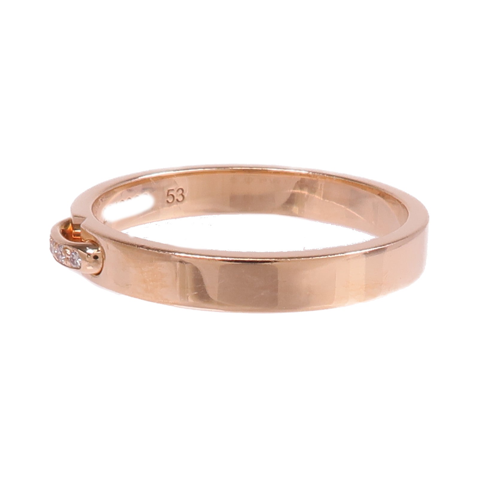 Chaumet 18K玫瑰金Liens Evidence Ring鑽石戒指Chaumet#53/US#6.5
