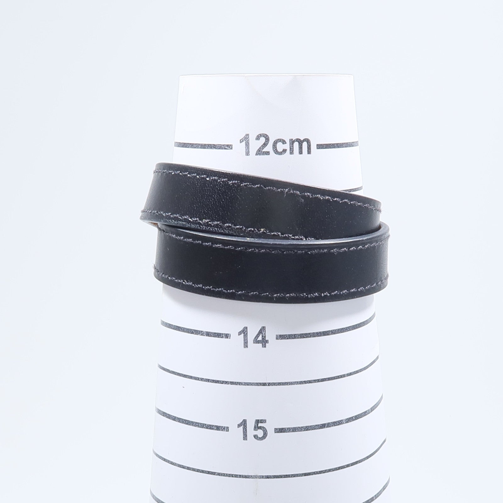 HERMES Box Calf皮革/金屬Kelly Double Tour手鏈Noir