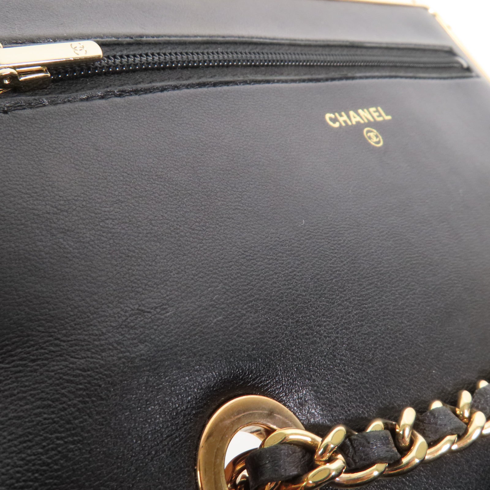 CHANEL 羊皮皮革Wallet On Chain金扣肩背袋