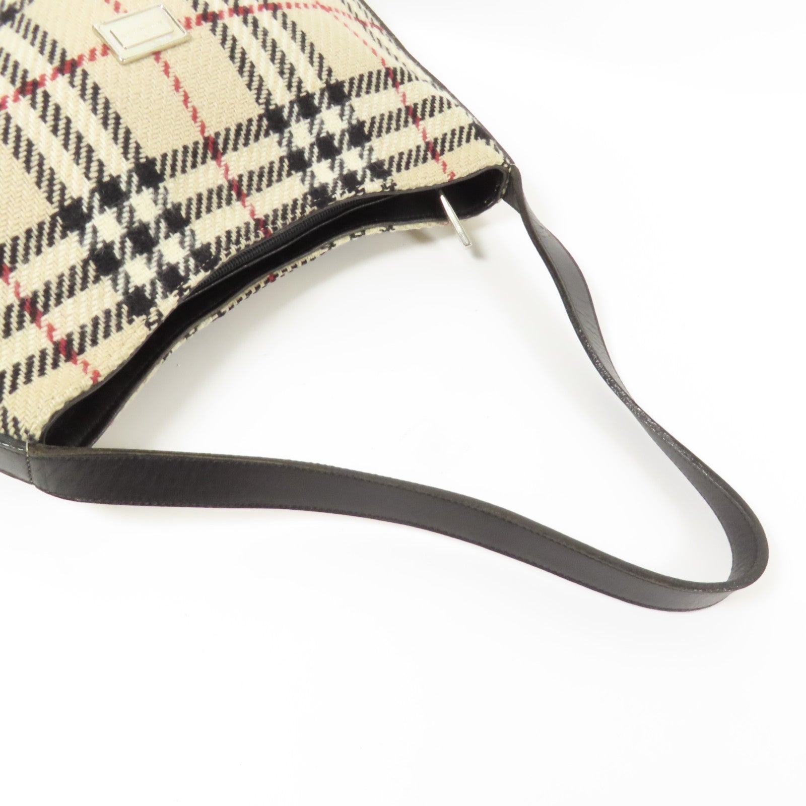 BURBERRY 羊絨Shoulder Bag銀扣肩背袋