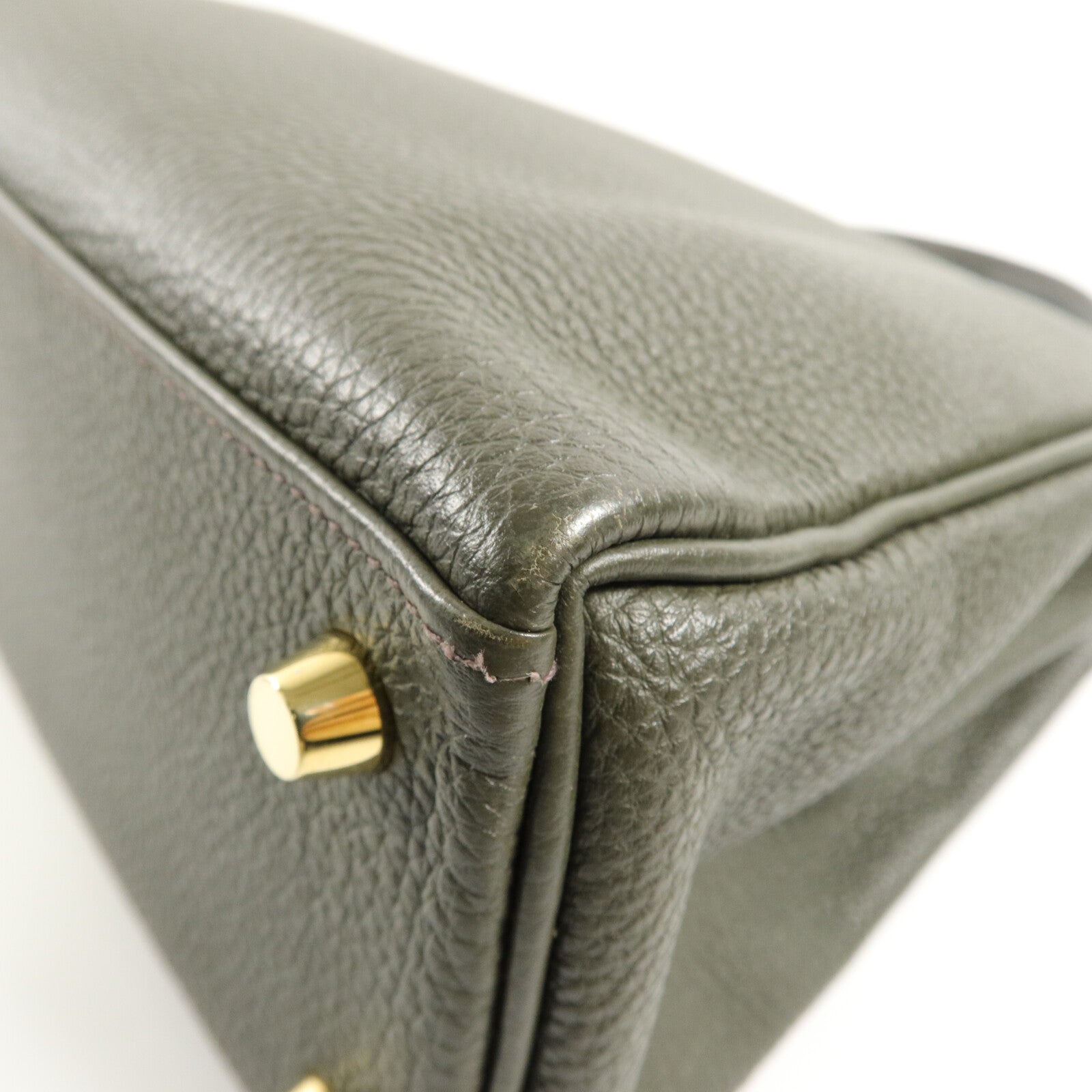 HERMES 皮革Kelly 25手挽肩背兩用袋Vert De Gris