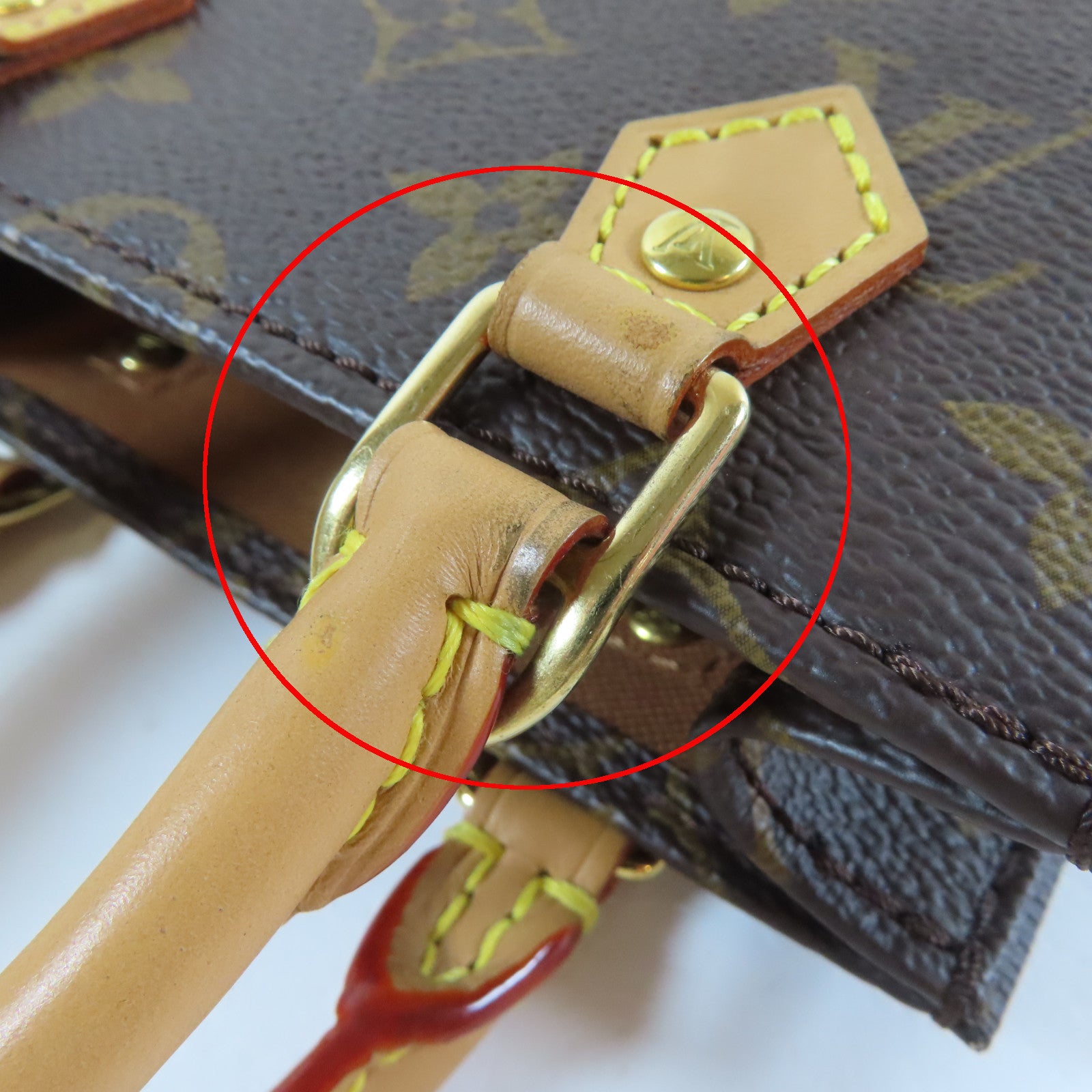 LOUIS VUITTON 【激減優惠】Monogram Petit Sac Plat金扣肩背袋啡色