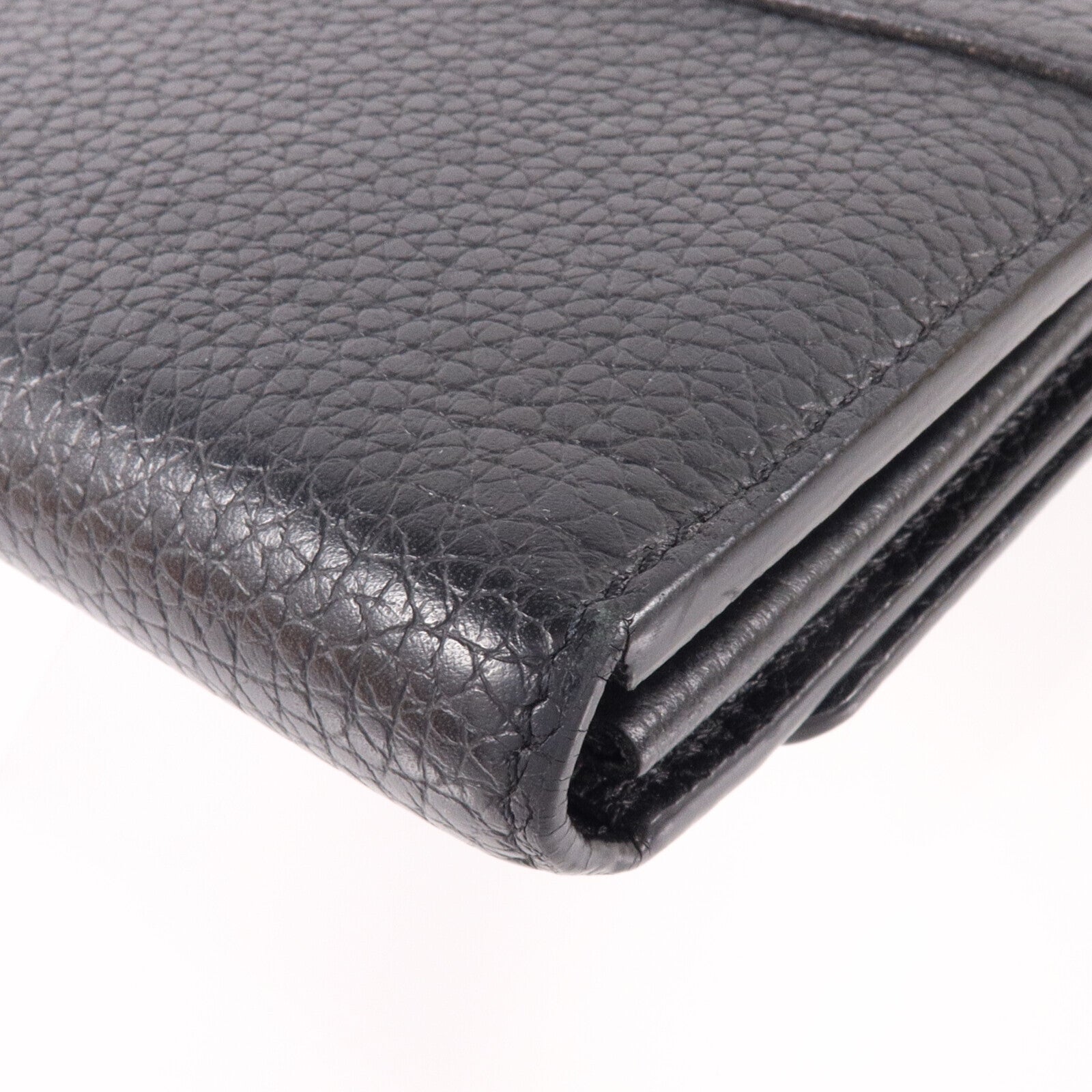 LOUIS VUITTON Taurillon皮革Capucines Wallet金扣長錢包