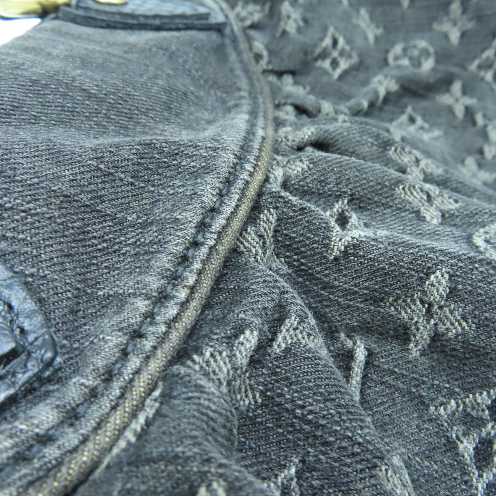 LOUIS VUITTON Monogram Denim Neo Cabby GM金扣手挽肩背兩用袋黑色
