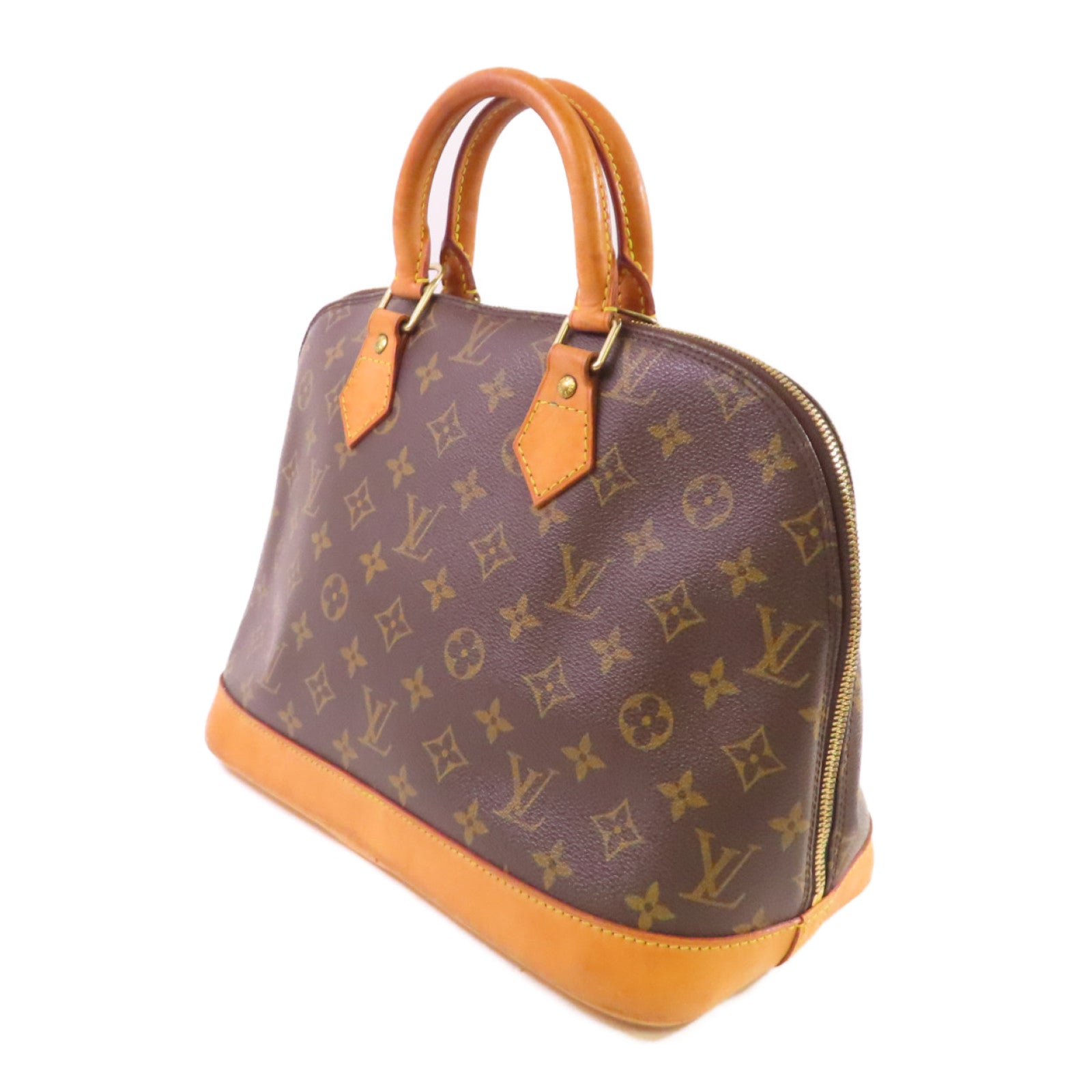 LOUIS VUITTON Monogram Alma PM Hand Bag金扣手挽袋啡色