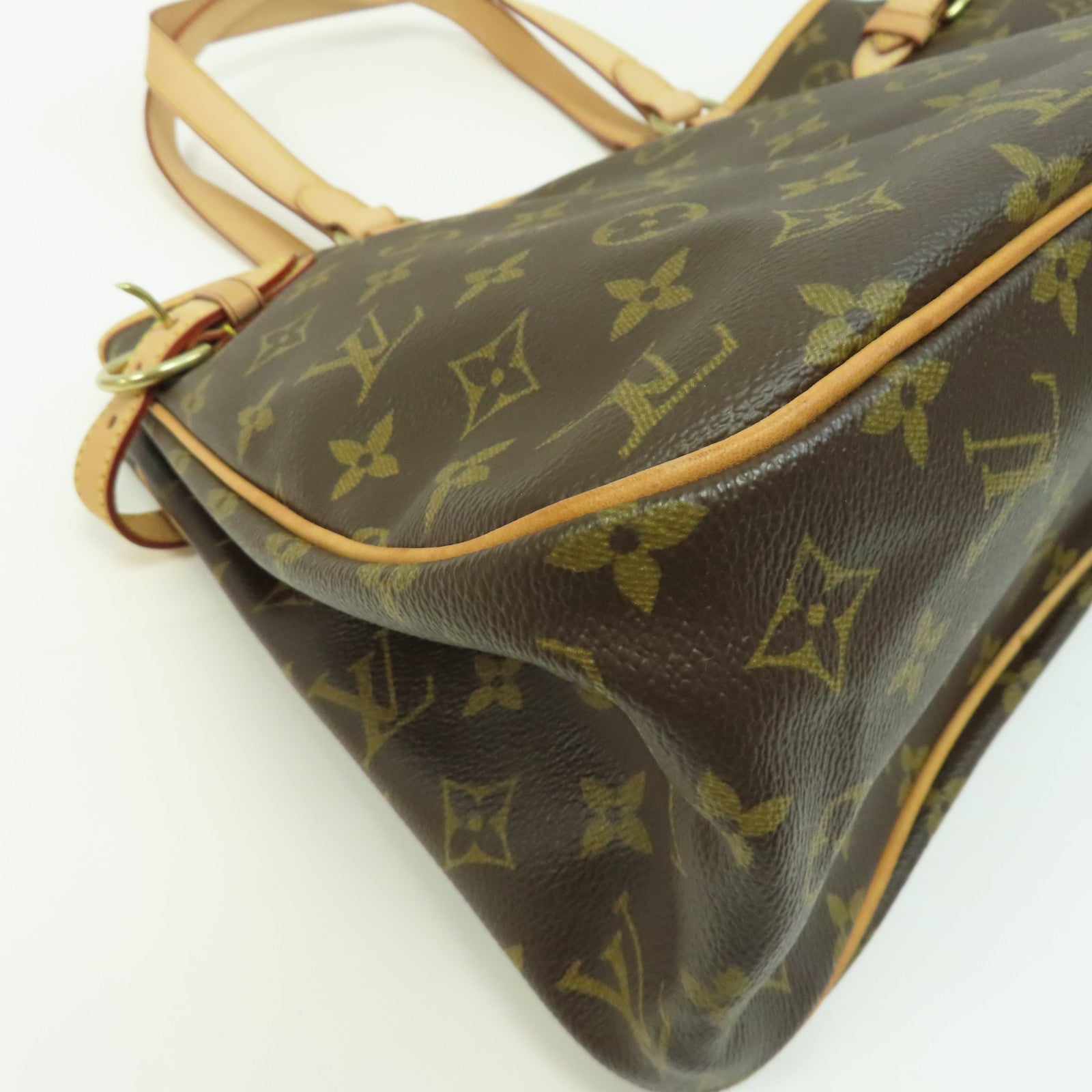 LOUIS VUITTON Monogram Batignolles Horizontal金扣肩背袋棕色