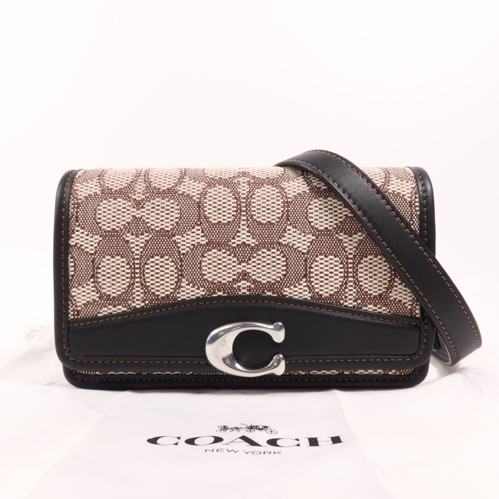 COACH 帆布Shoulder Bag銀扣肩背袋