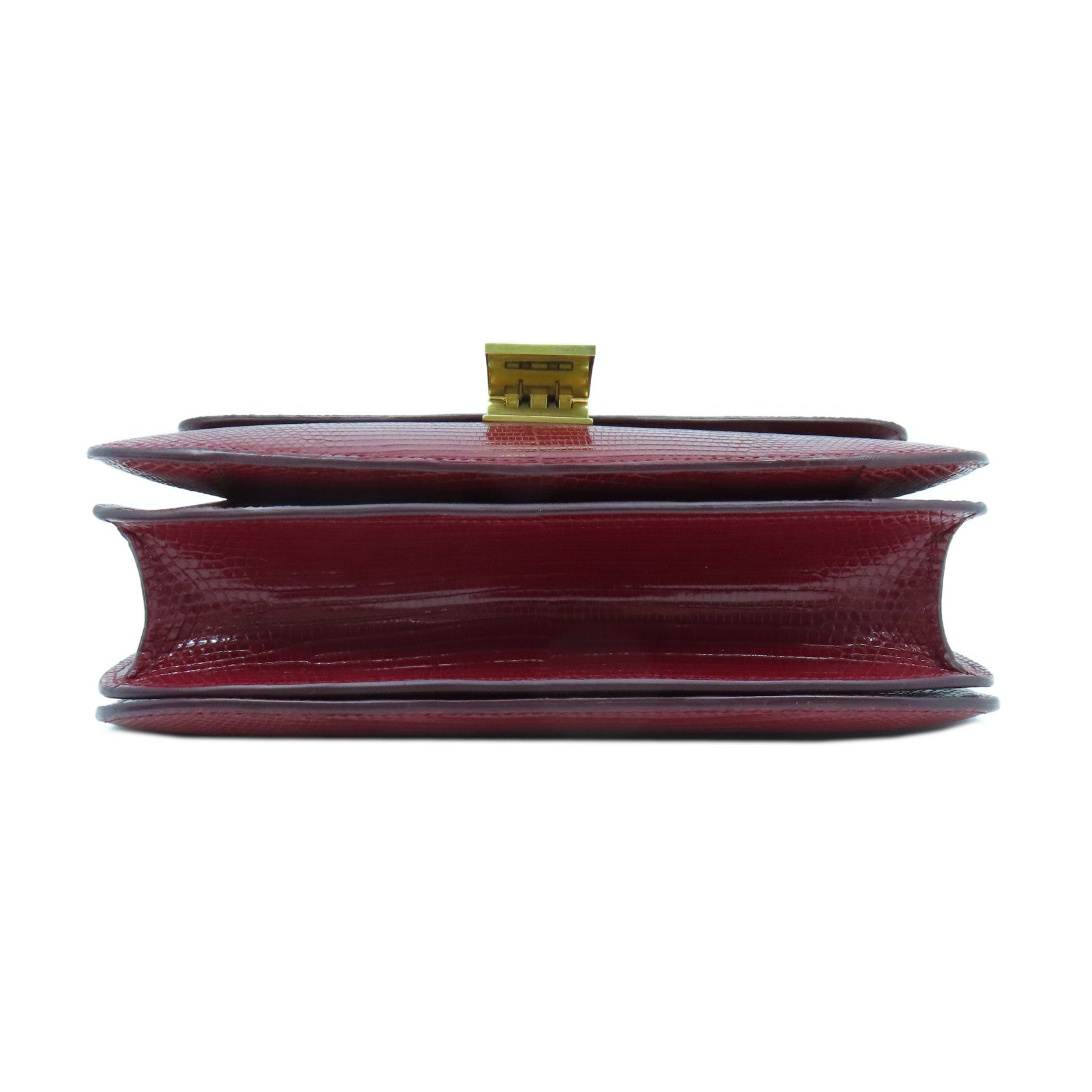 CELINE 【激減優惠】蜥蝪皮革Box Shoulder Bag金扣肩背袋紅色