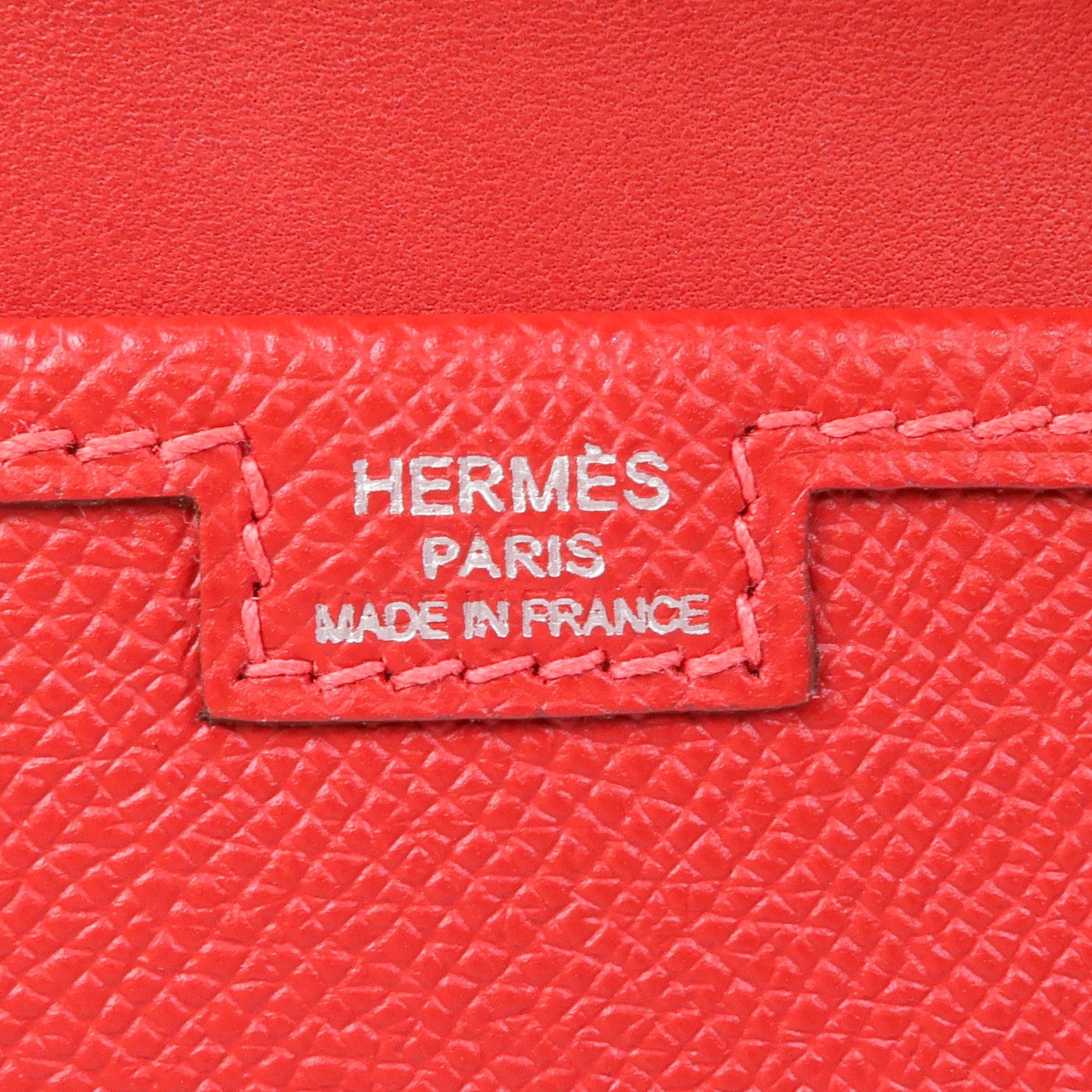 HERMES Epsom皮革Jige Elan手拿包Rouge Casaque