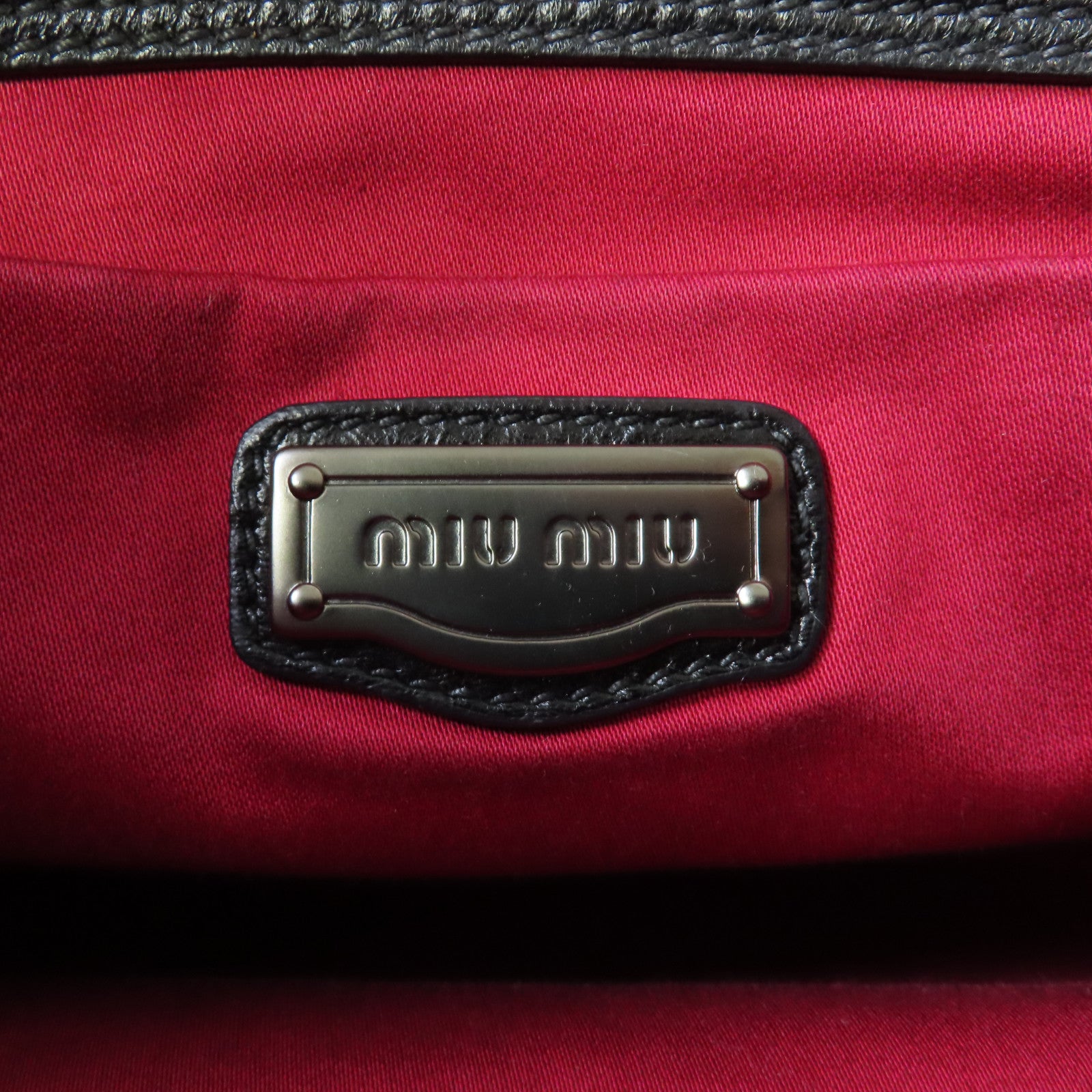 Miu Miu 牛皮皮革2 Way Shoulder手挽肩背兩用袋黑色