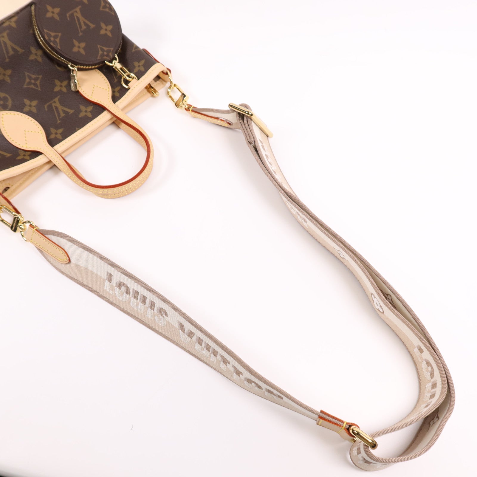 LOUIS VUITTON Monogram Neverfull BB金扣手挽肩背兩用袋