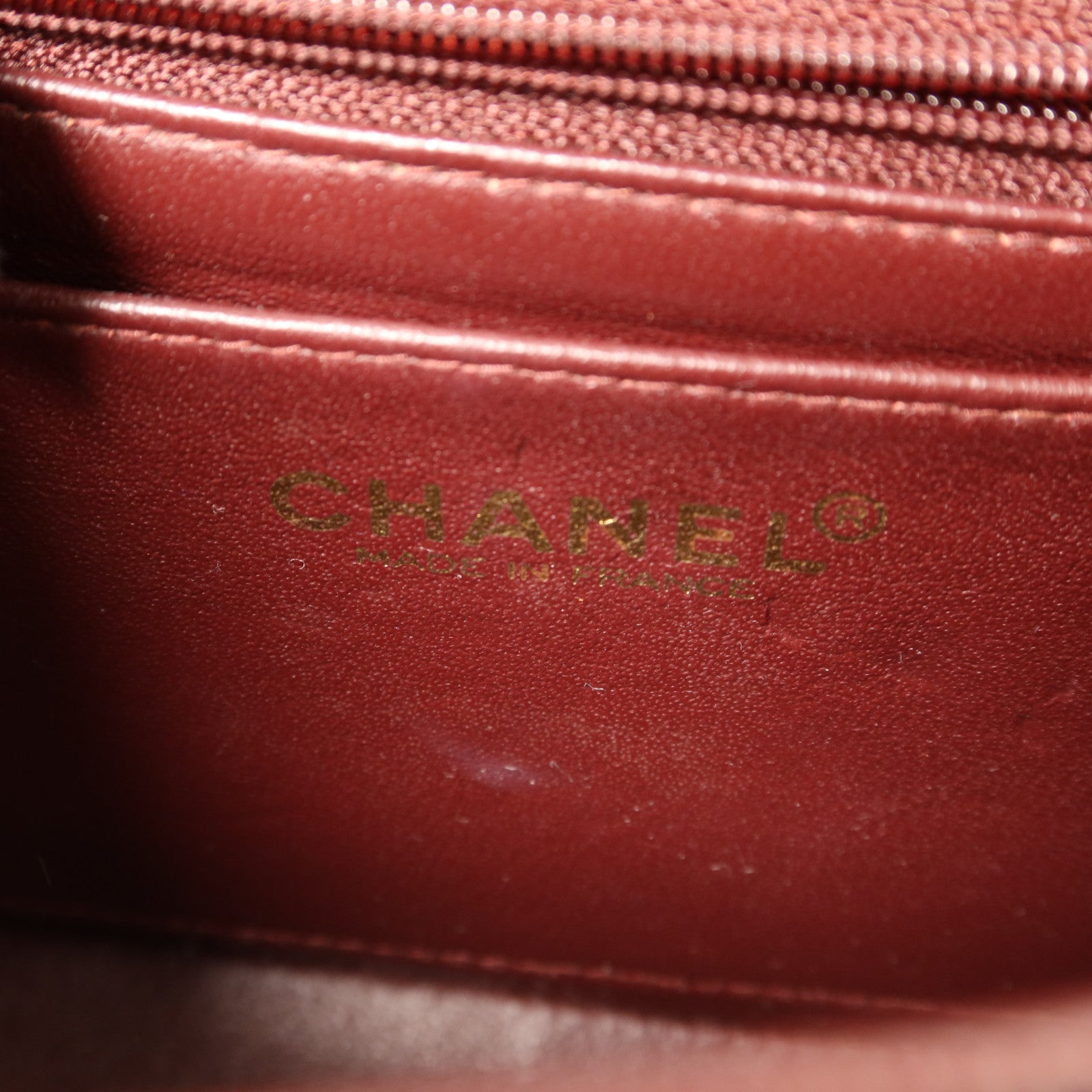 CHANEL 羊皮皮革Vintage Classic Mini Square 17金扣鏈帶肩背袋