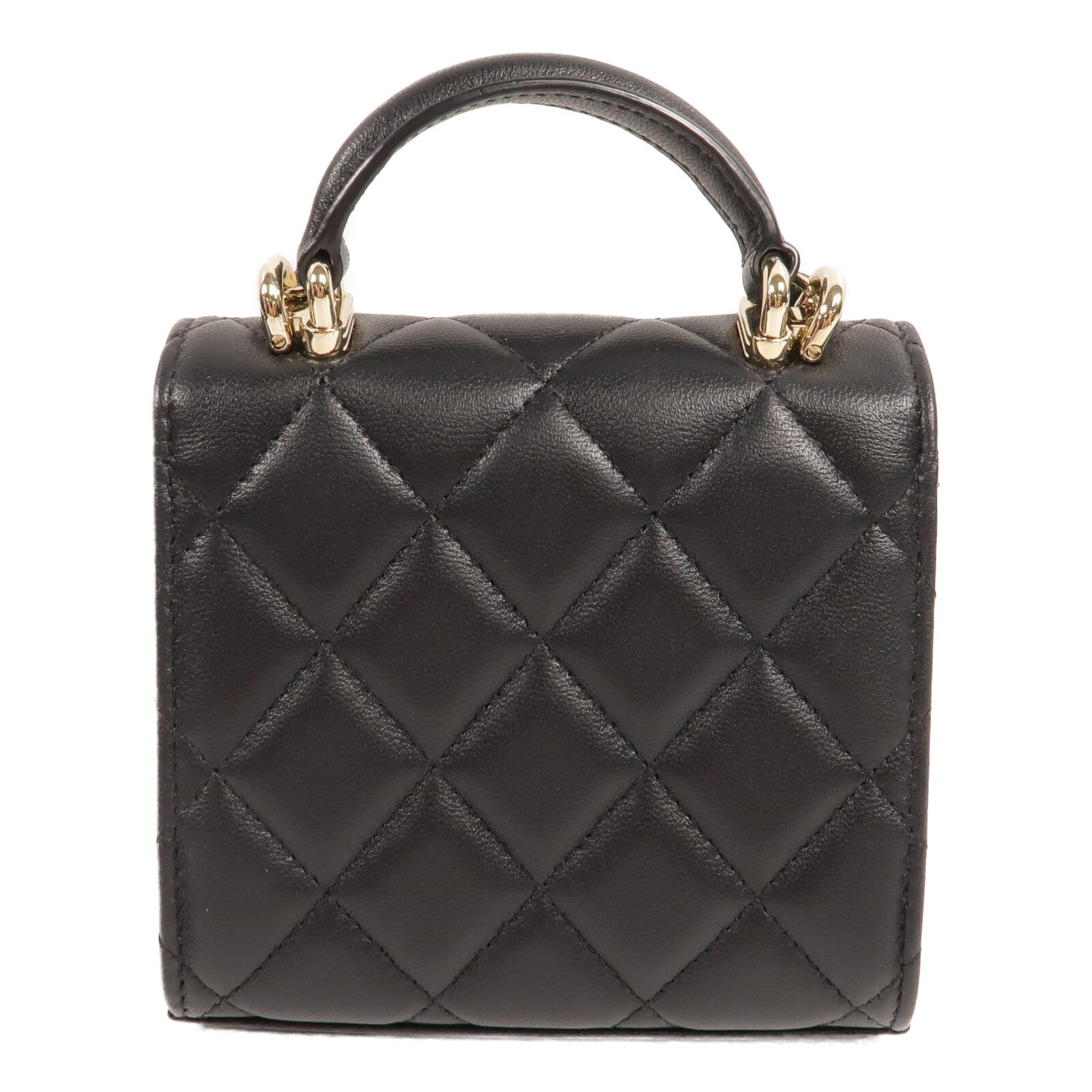 CHANEL 羊皮皮革22P Mini With Top Handle手挽肩背兩用袋