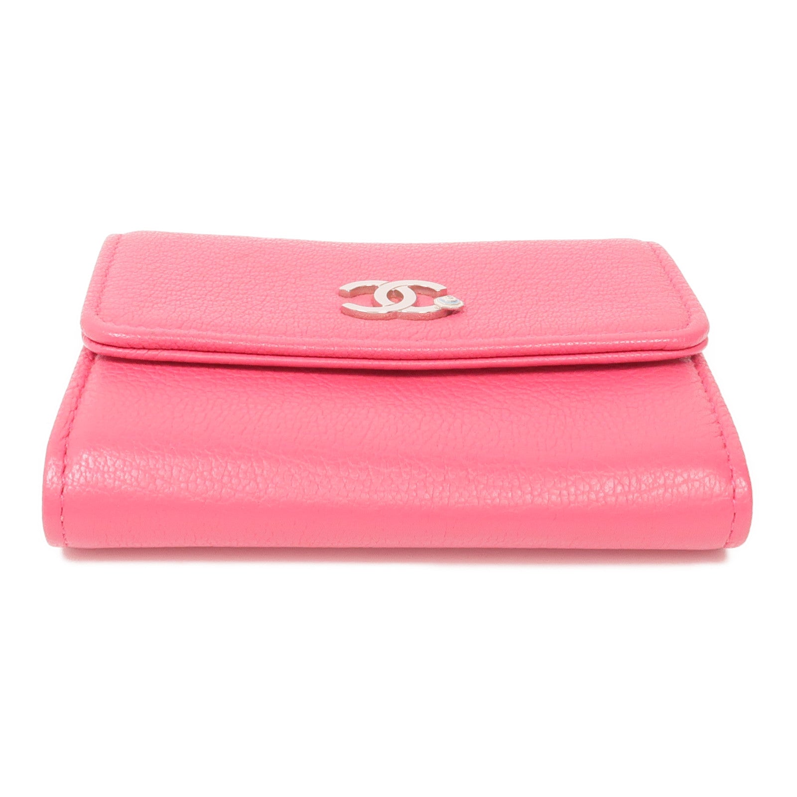 CHANEL 牛皮皮革Wallet銀扣錢包