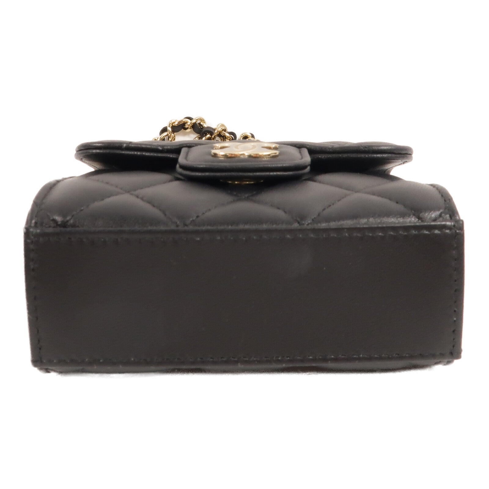 CHANEL 羊皮皮革22P Mini With Top Handle手挽肩背兩用袋