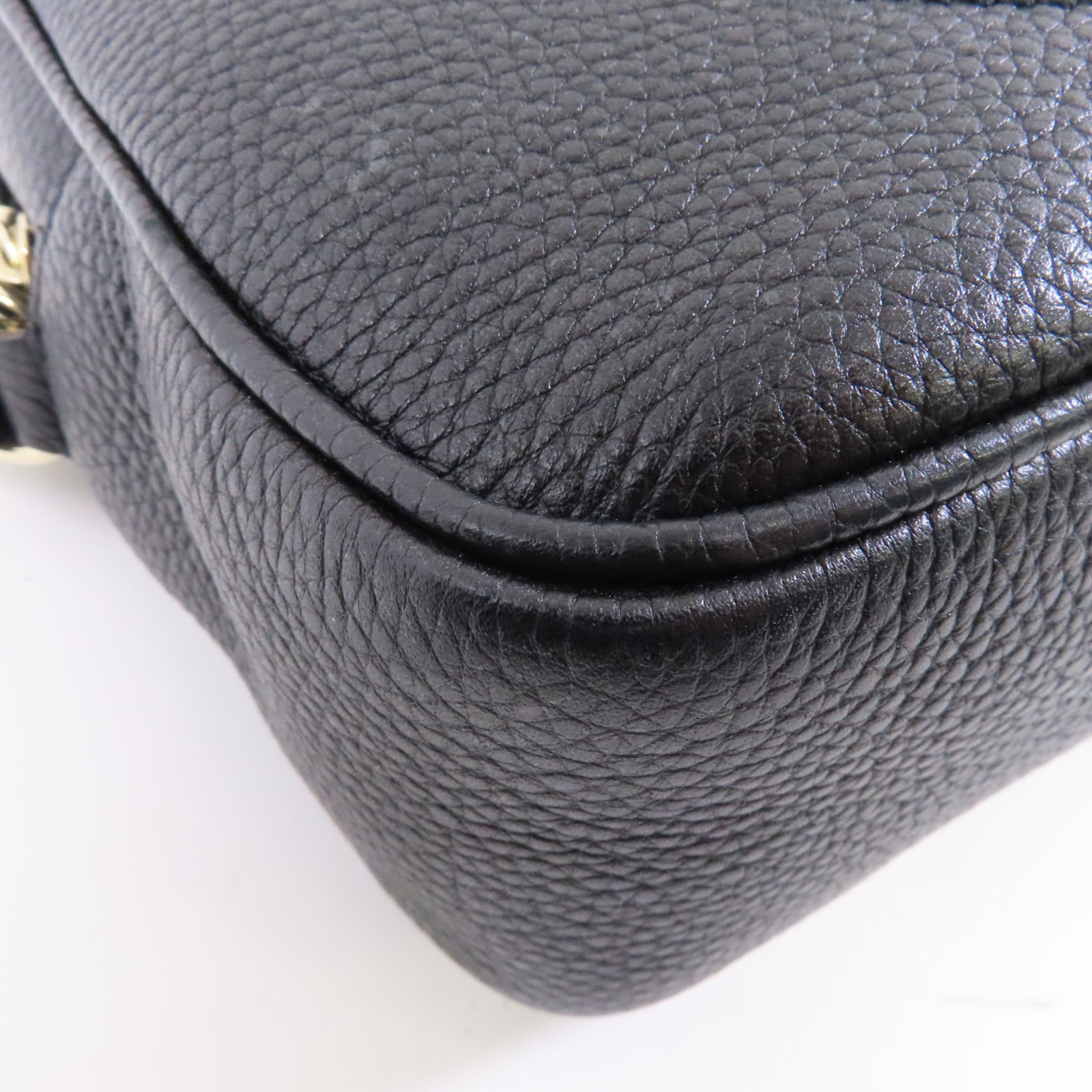 GUCCI 牛皮皮革Soho Disco金扣肩背袋黑色