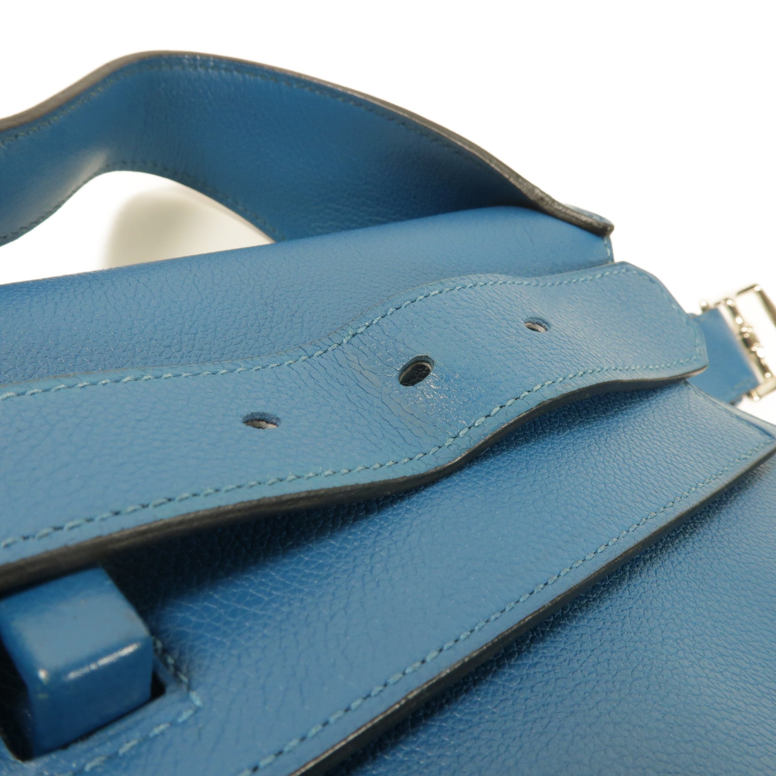 HERMES Evercolor皮革Etribelt手挽袋Bleu De Galice