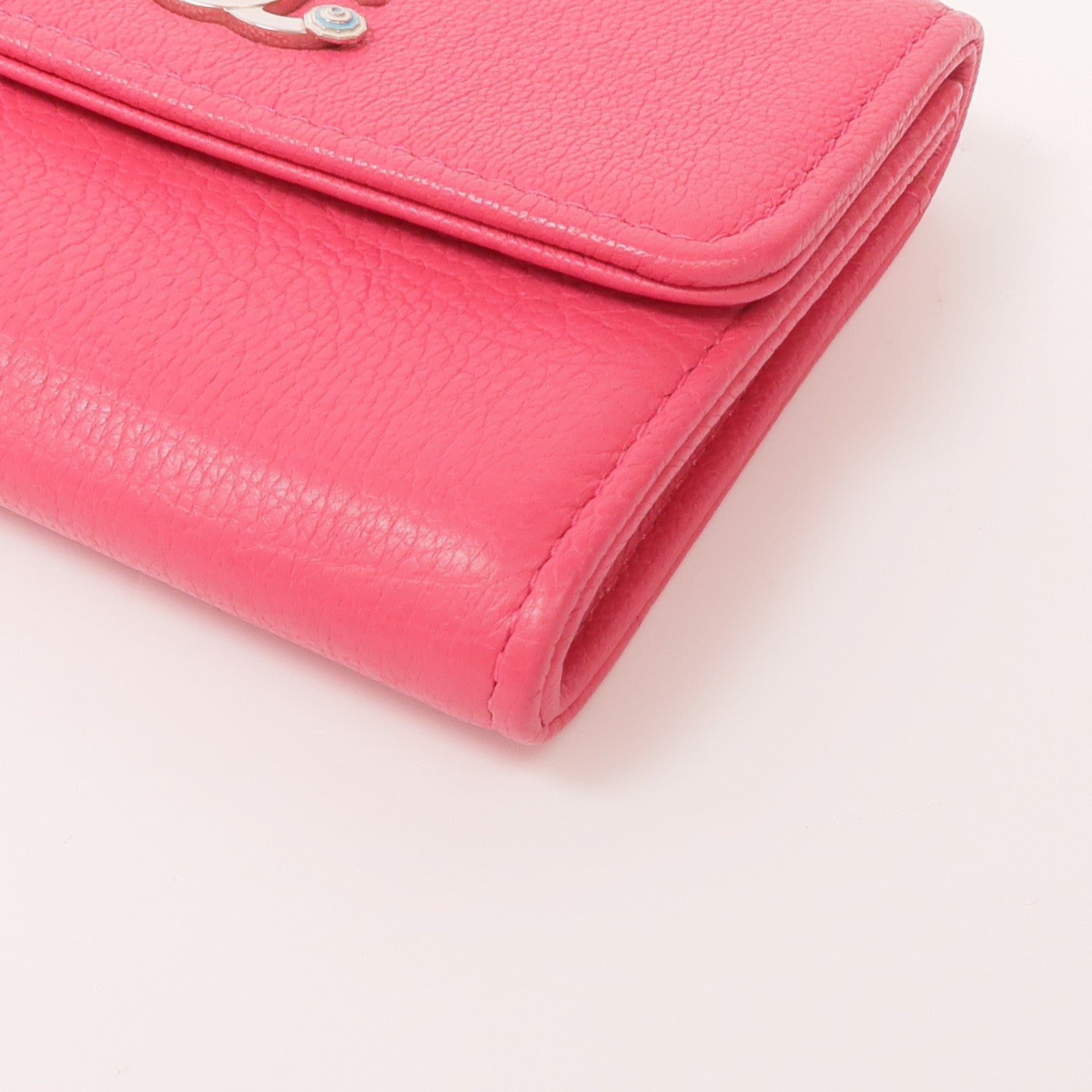 CHANEL 牛皮皮革Wallet銀扣錢包