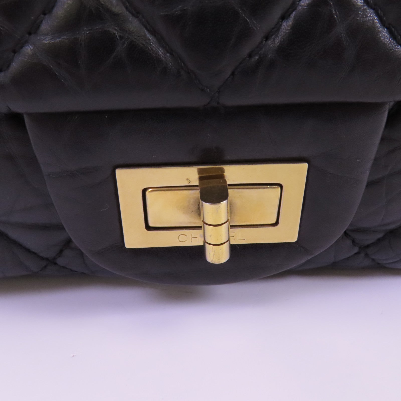 CHANEL 牛皮皮革2.55 Large金扣鏈帶肩背袋