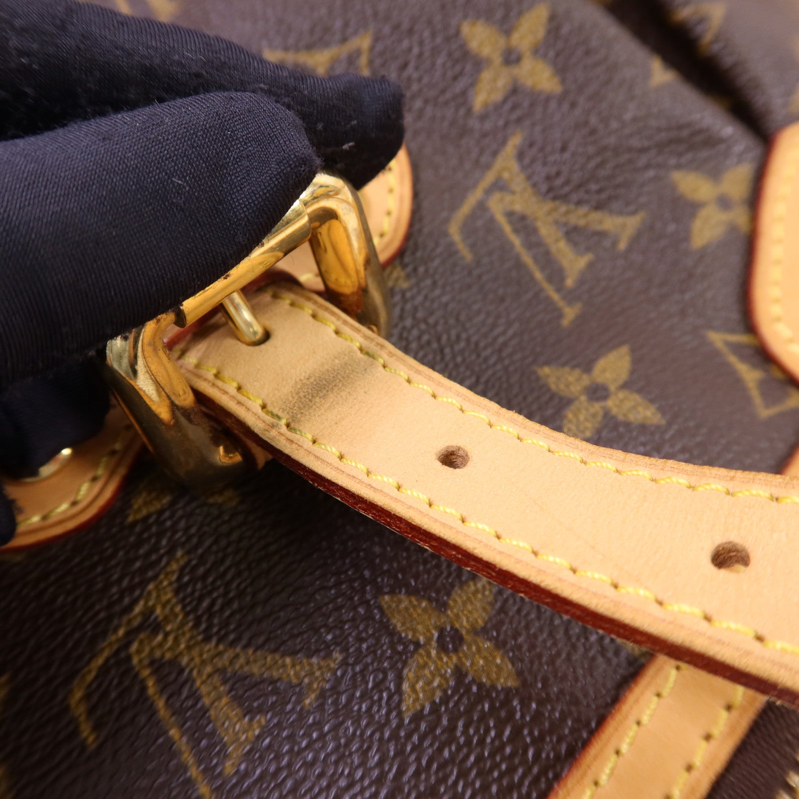 LOUIS VUITTON Monogram Palermo GM金扣手挽肩背兩用袋棕色