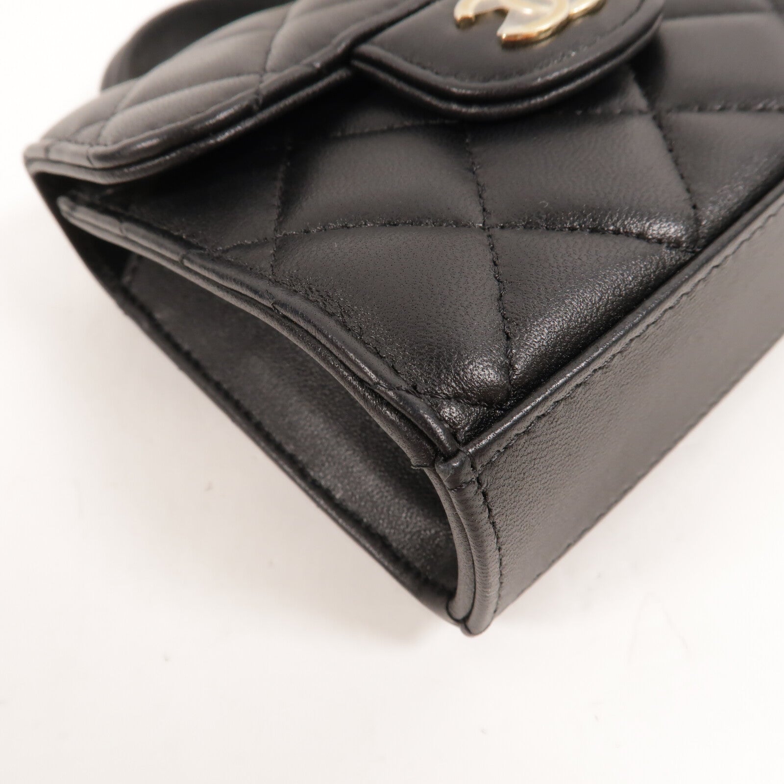 CHANEL 羊皮皮革22P Mini With Top Handle手挽肩背兩用袋