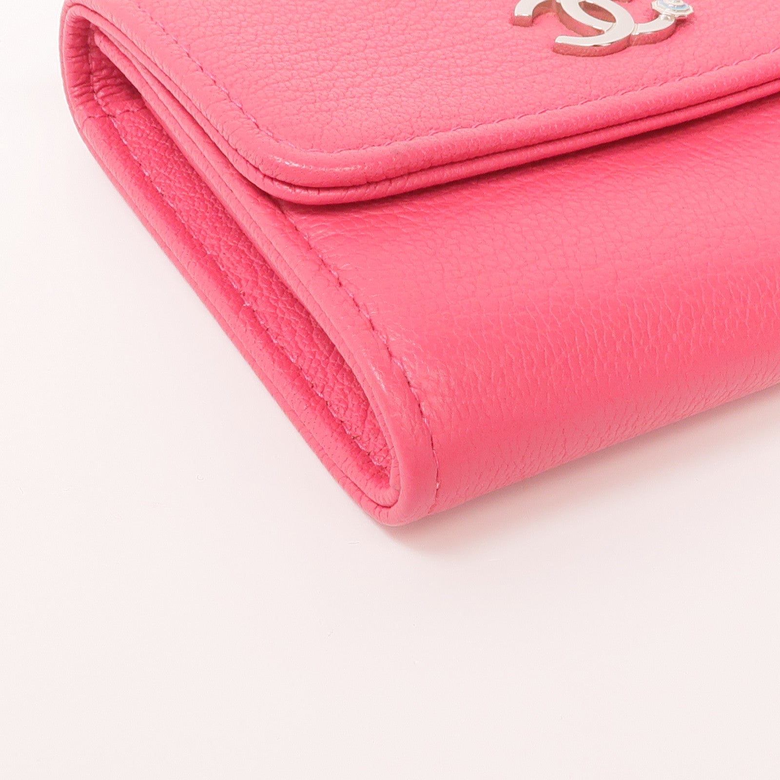 CHANEL 牛皮皮革Wallet銀扣錢包