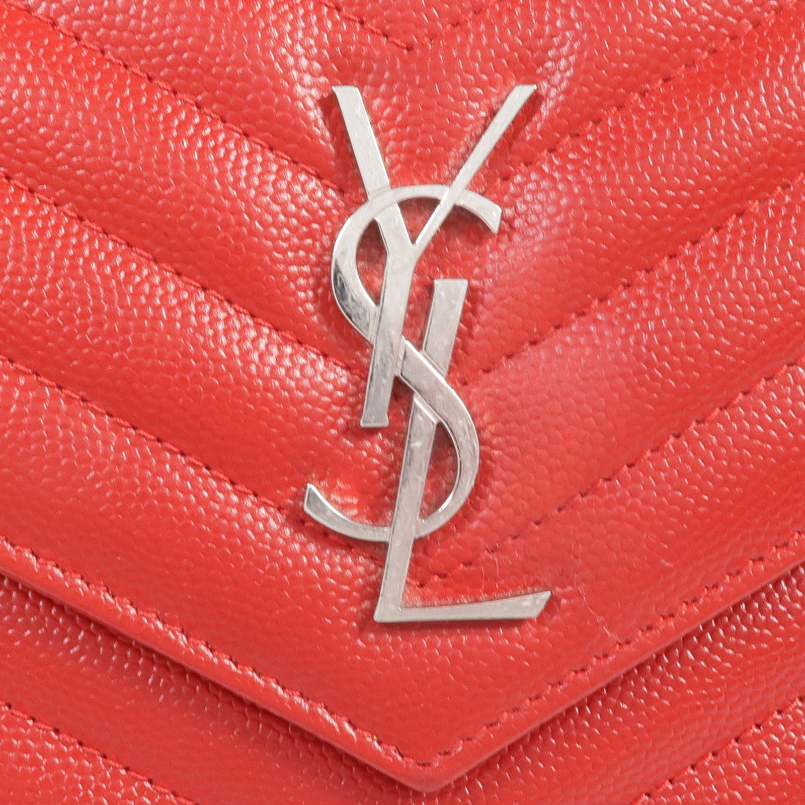 SAINT LAURENT 牛皮皮革Cassandre Envelope Chain Wallet銀扣鏈帶肩背袋