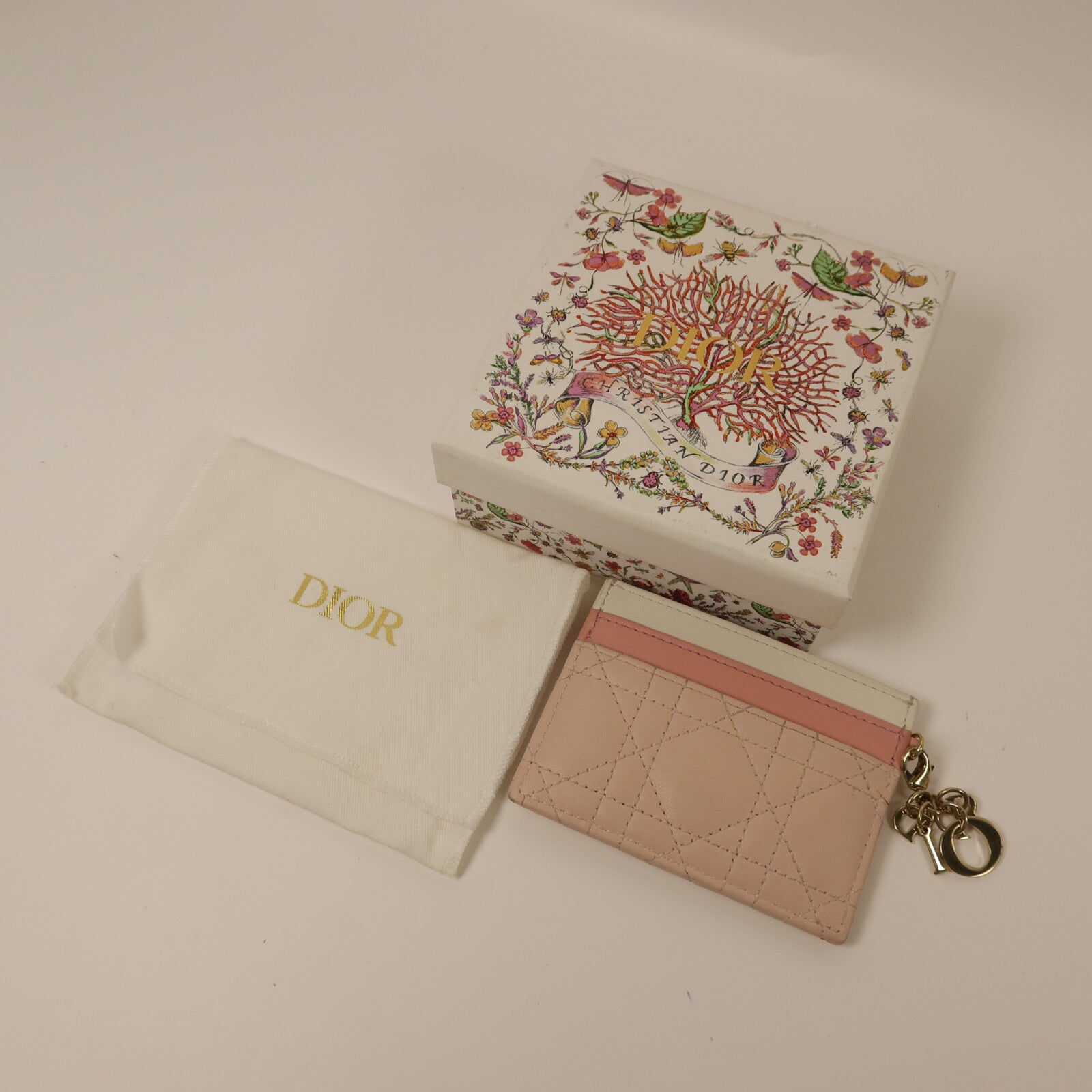 Dior 羊皮皮革Card Case銀扣卡片套