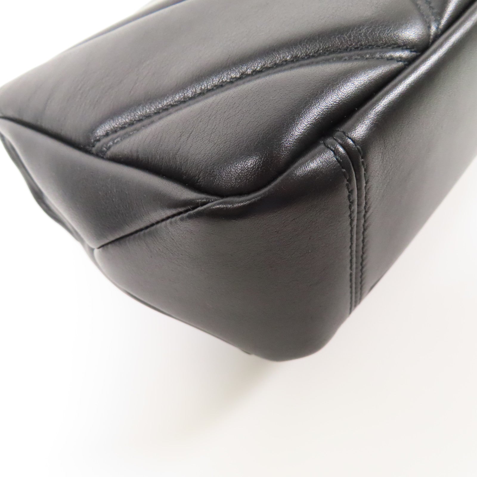 BVLGARI 【激減優惠】羊皮皮革Chain Shoulder銀扣鏈帶手挽肩背兩用袋