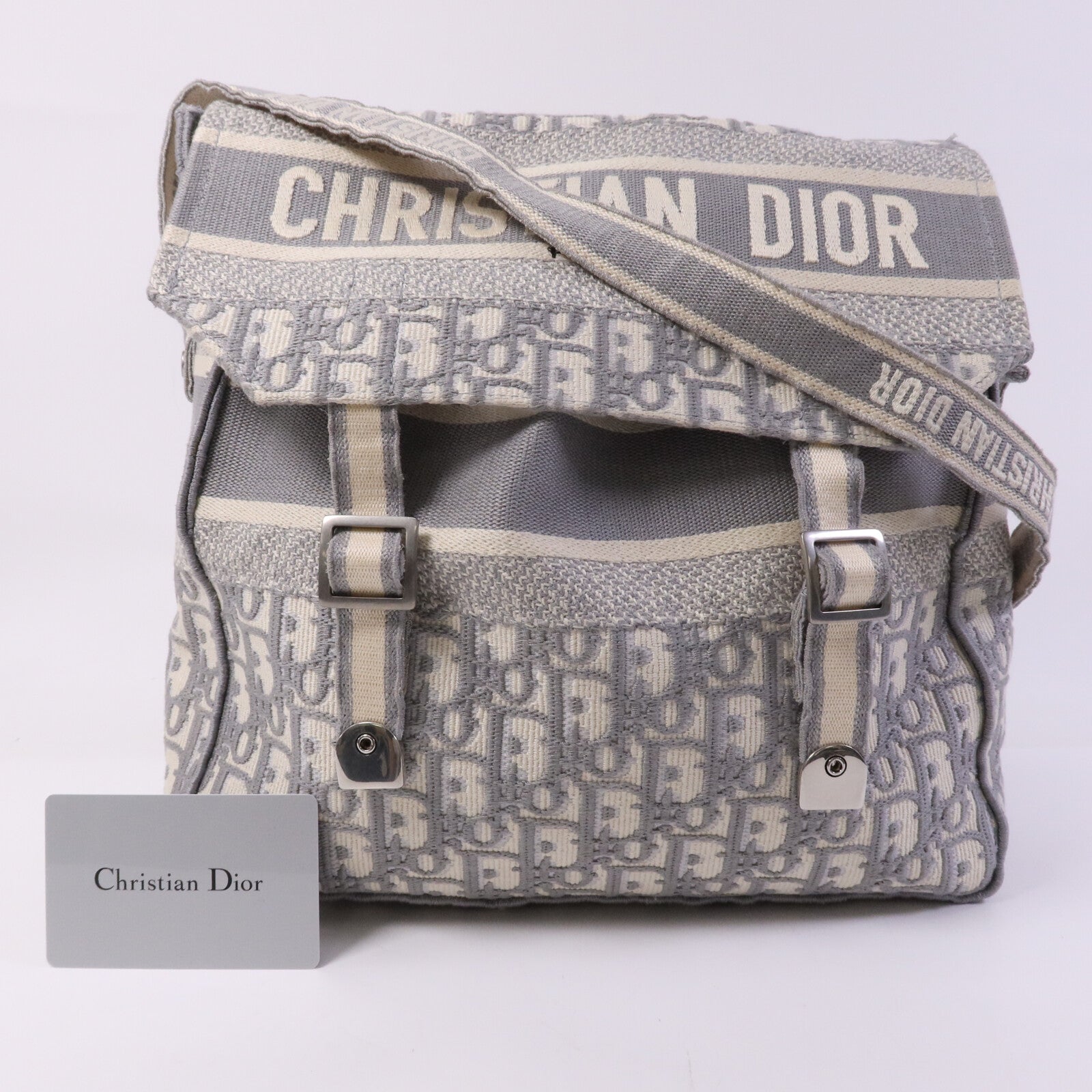Dior 帆布Medium Diorcamp Bag銀扣肩背袋