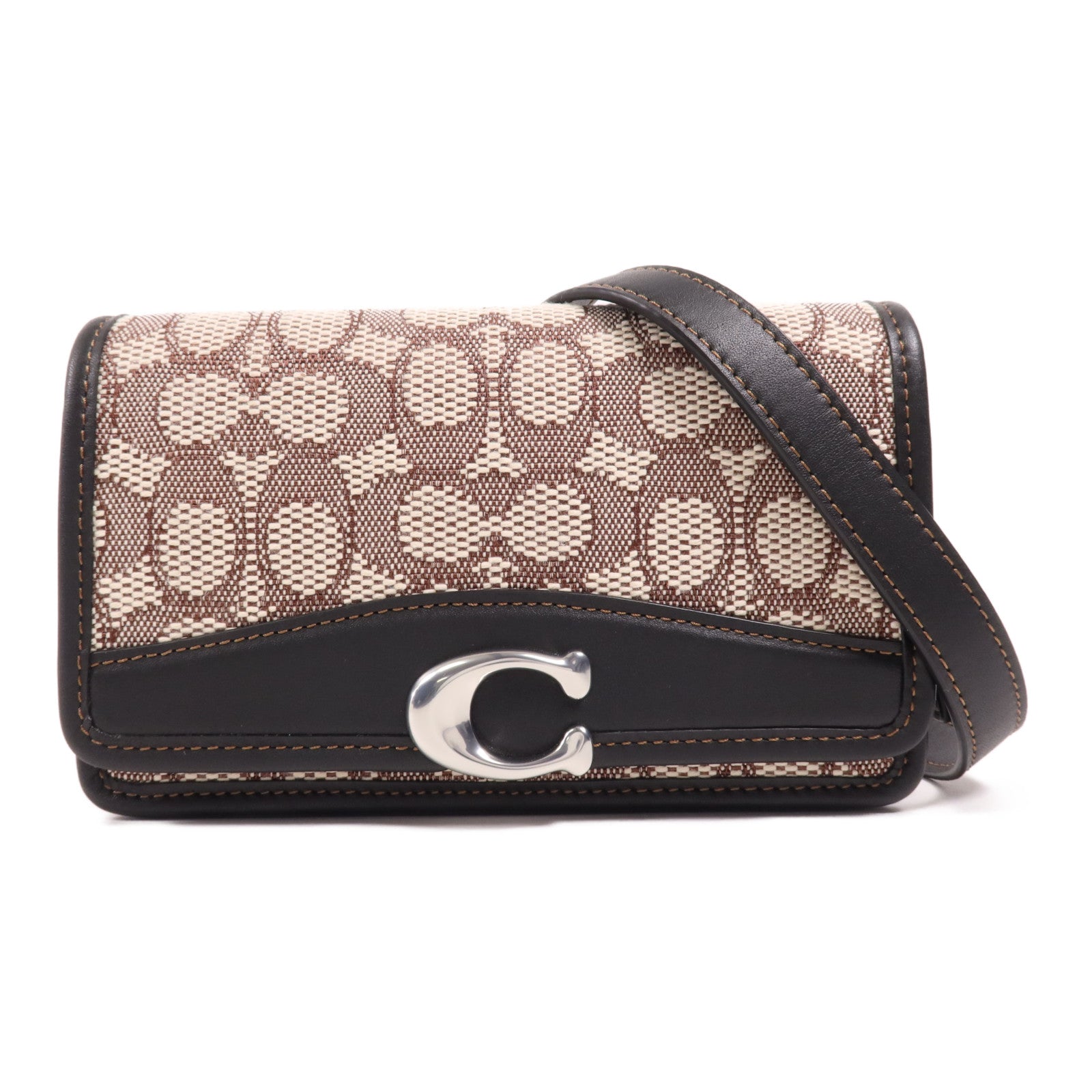 COACH 帆布Shoulder Bag銀扣肩背袋