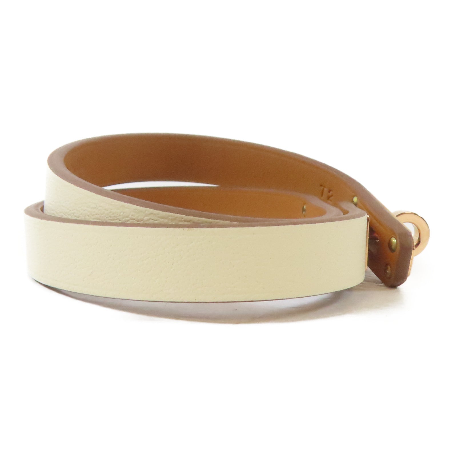 HERMES Swift皮革Kelly Double Tour Bracelet金扣手鐲Nata/米白色#15cm