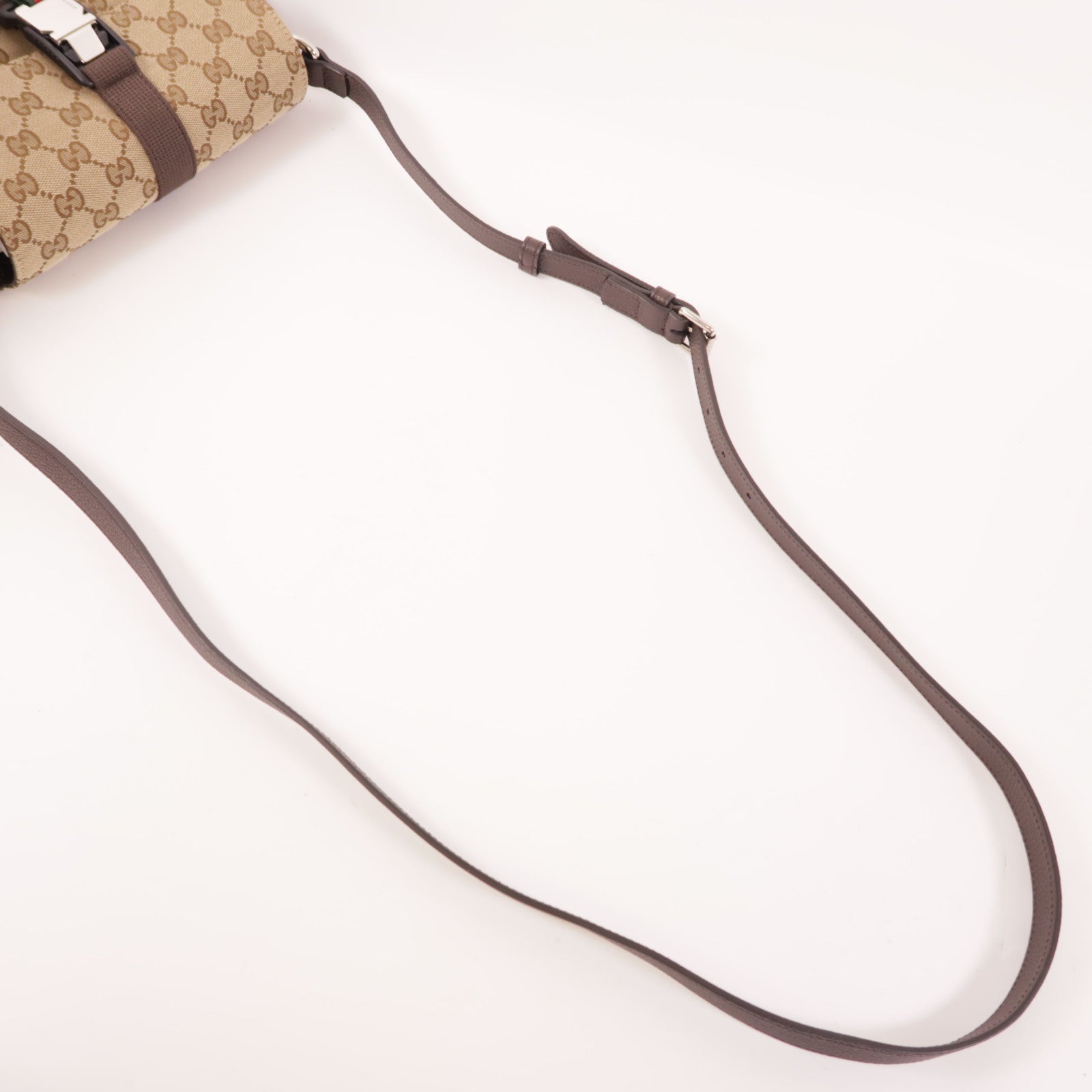 GUCCI SHW Mini GG Crossbody Shoulder Bag Brown Beige/Brown Canvas 802100