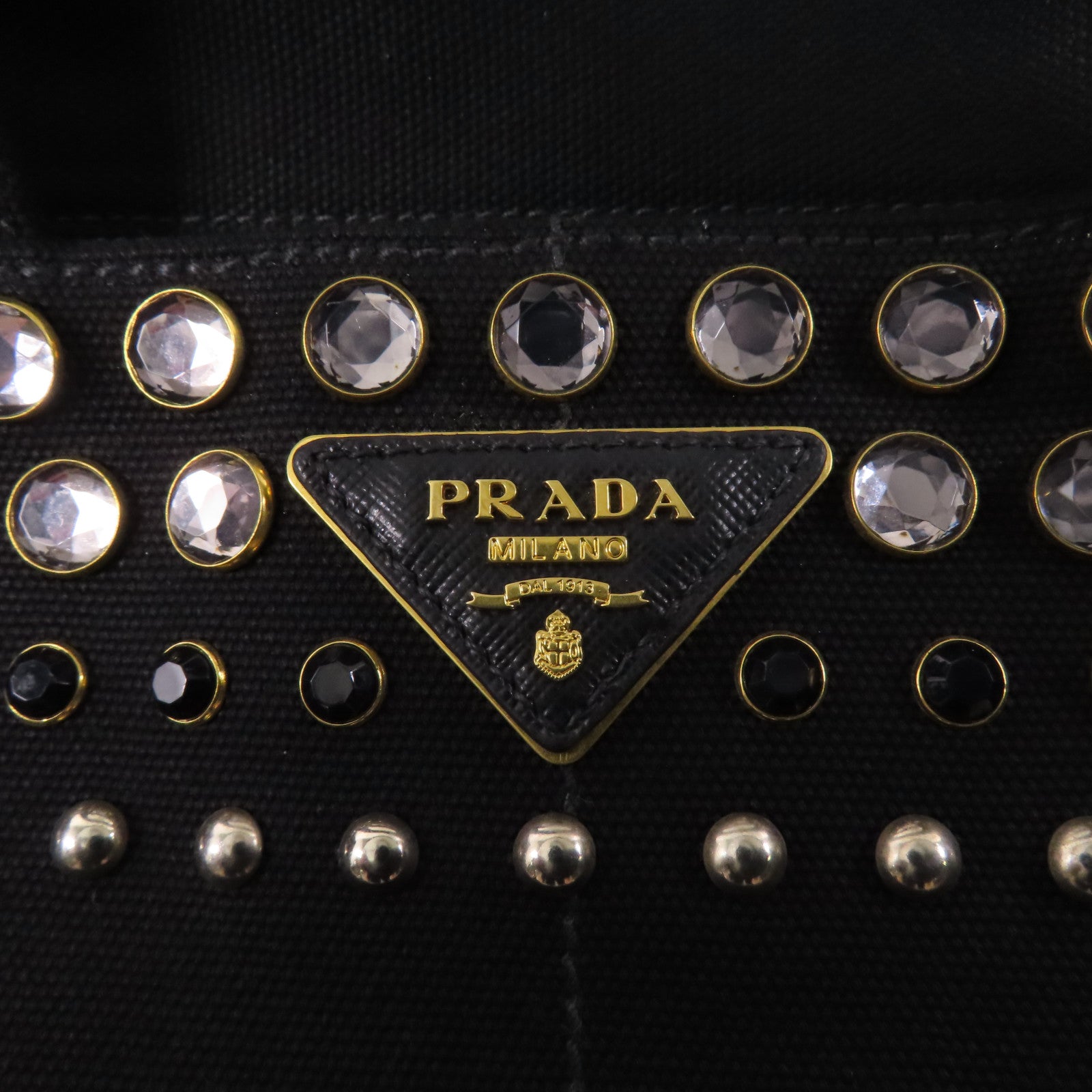 PRADA 帆布2 Way Shoulder金扣手挽肩背兩用袋