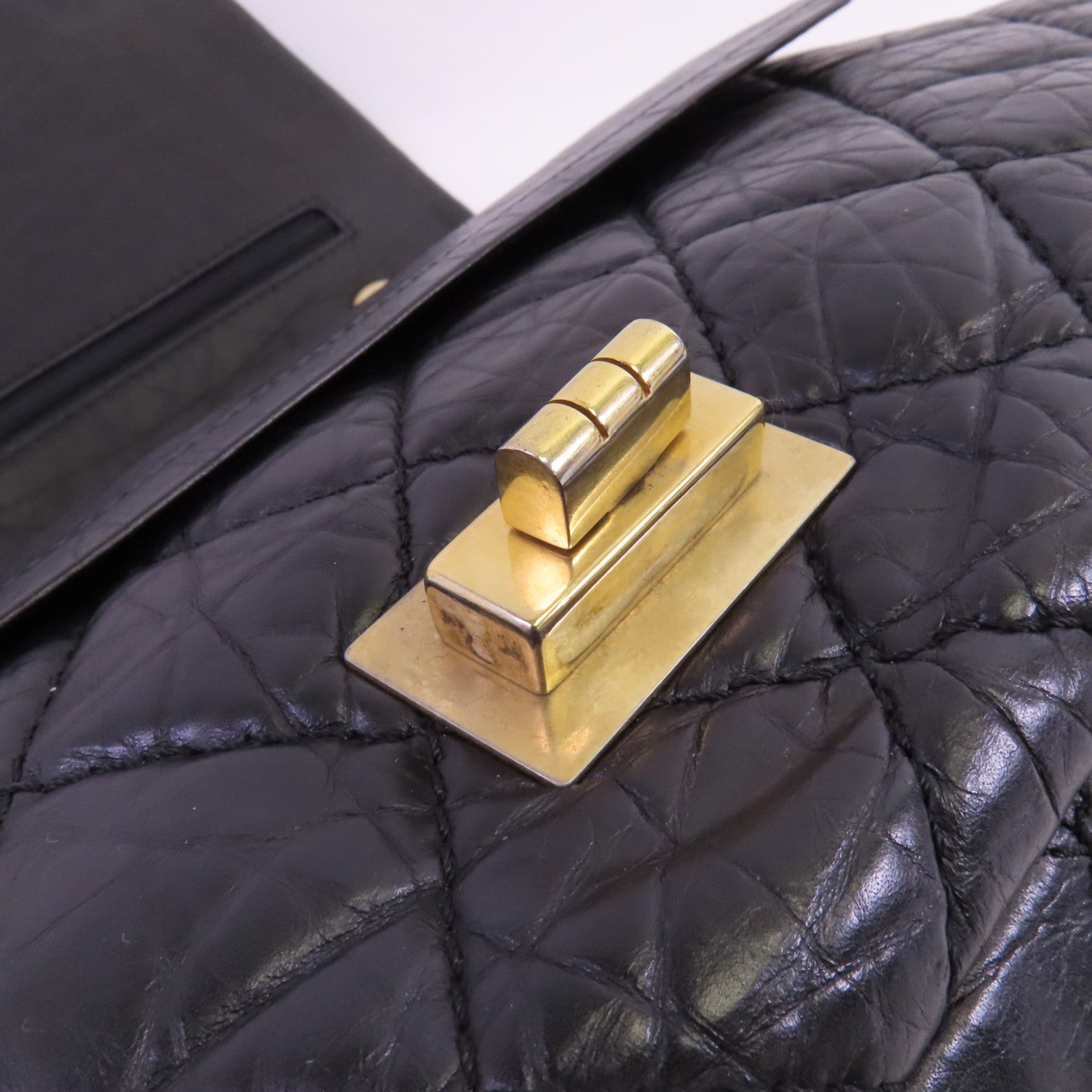 CHANEL 牛皮皮革2.55 Large金扣鏈帶肩背袋