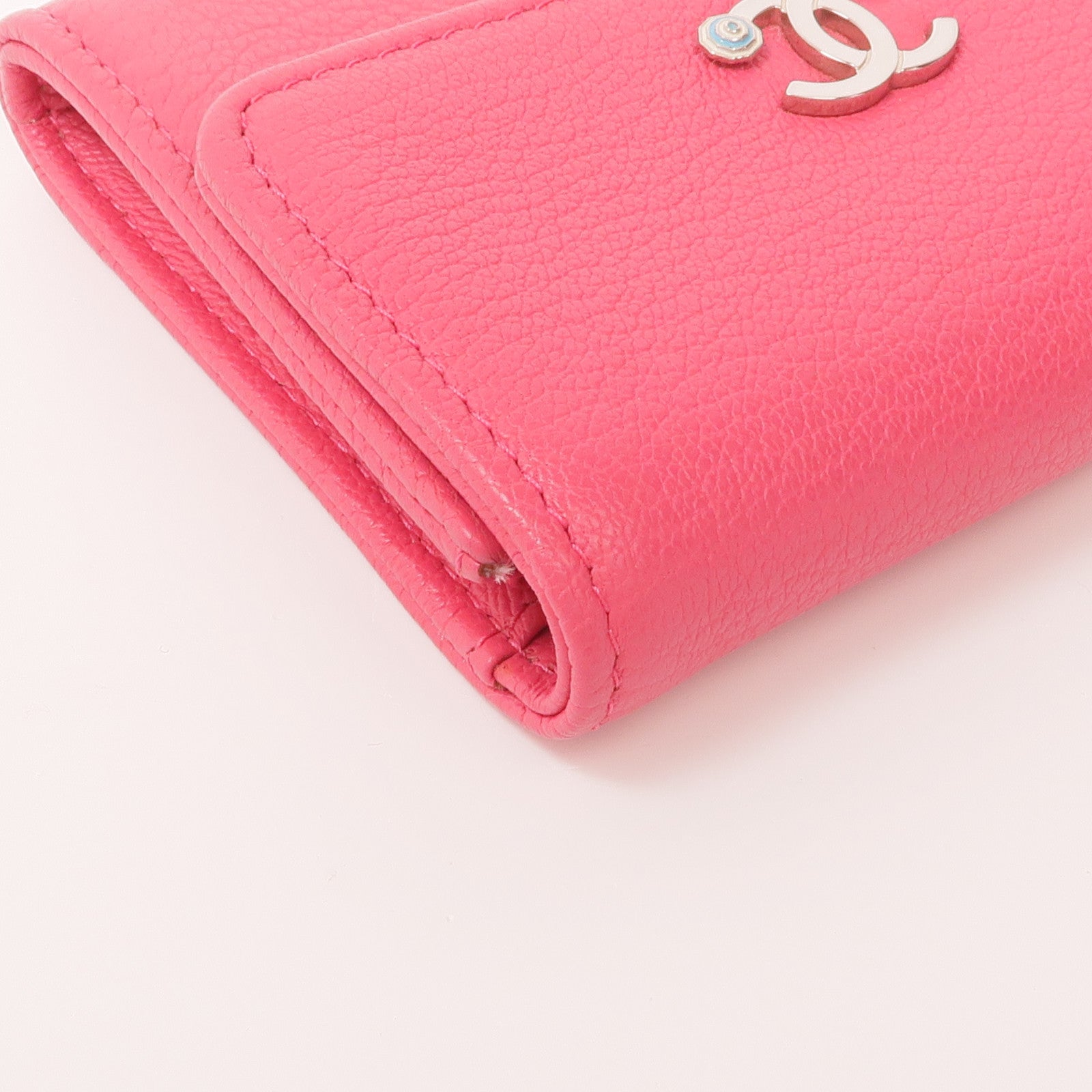 CHANEL 牛皮皮革Wallet銀扣錢包