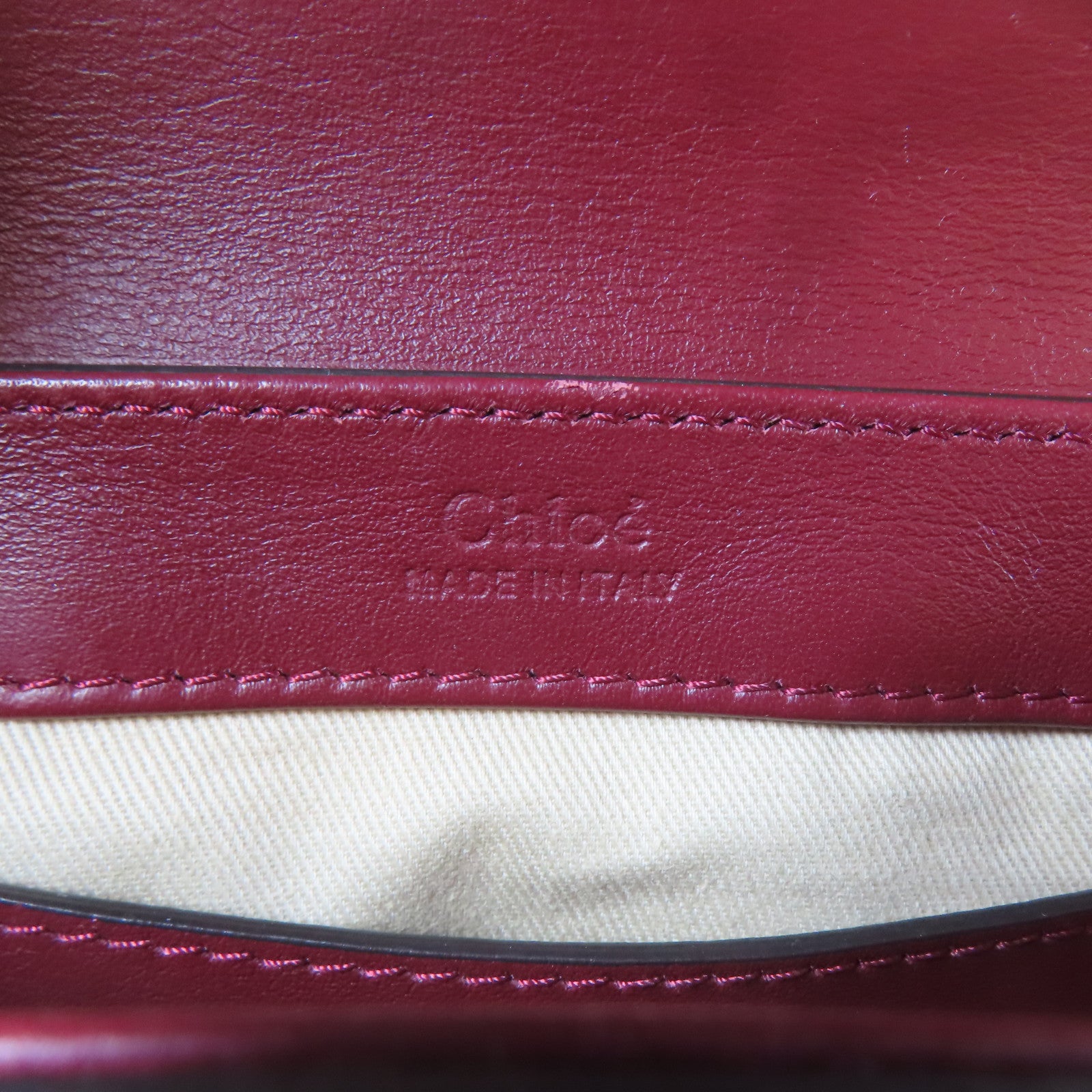 Chloe 【激減優惠】牛皮皮革Chloe C銀扣手挽肩背兩用袋紅色/橙色