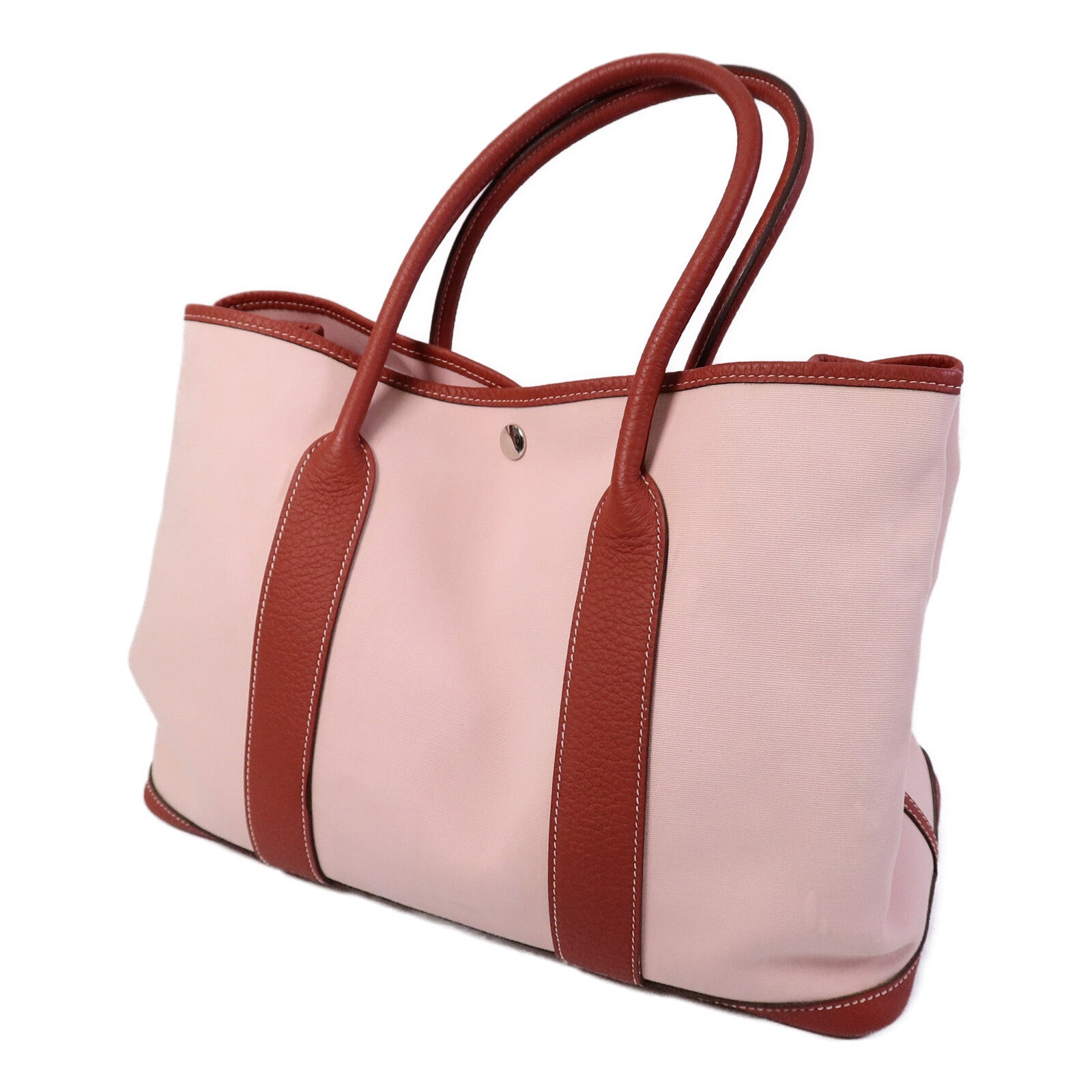 HERMES Canvas Garden Party PM手挽袋Rose Sakura/Rouge Du