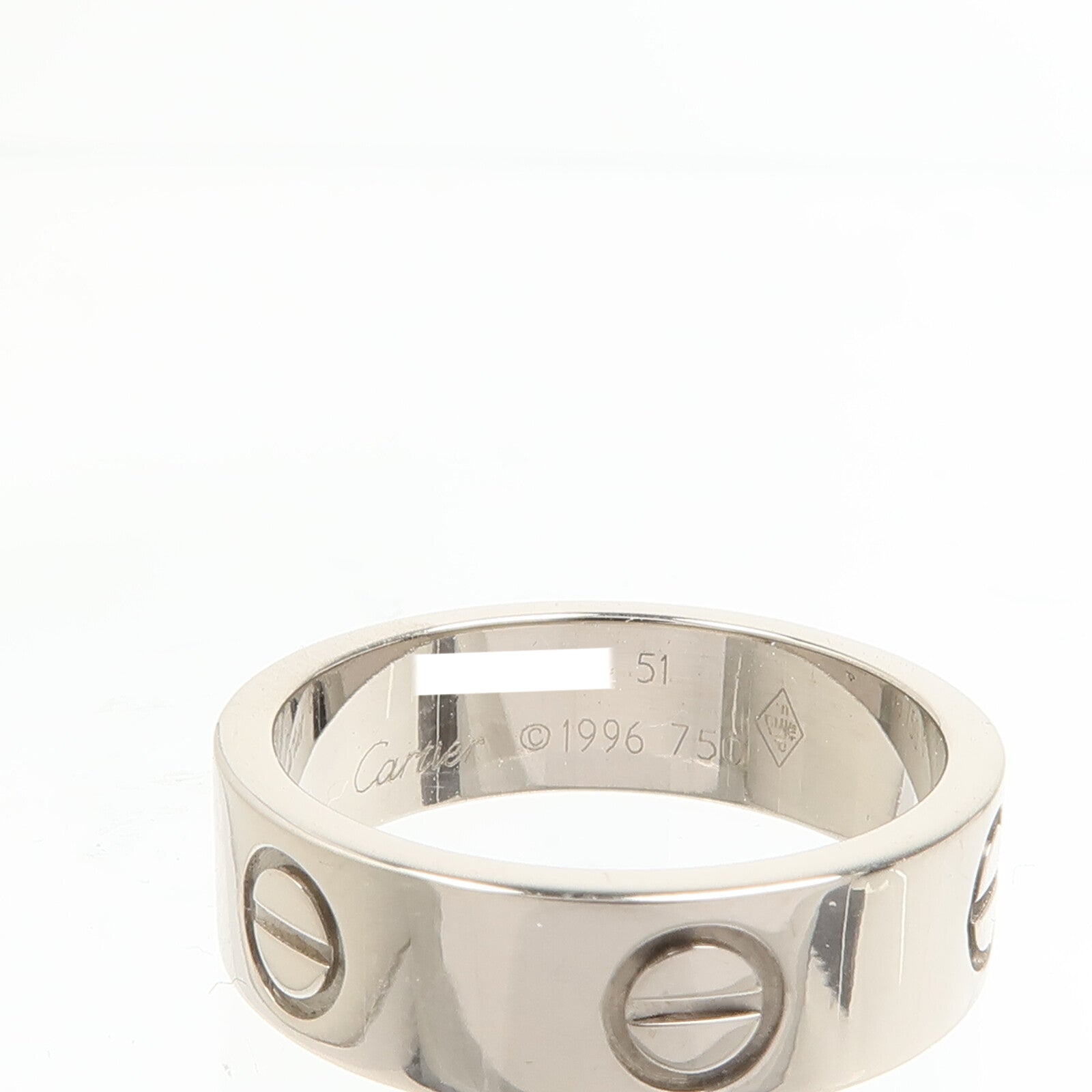 CARTIER 18K白金Love Ring戒指Cartier#51/US#5.5