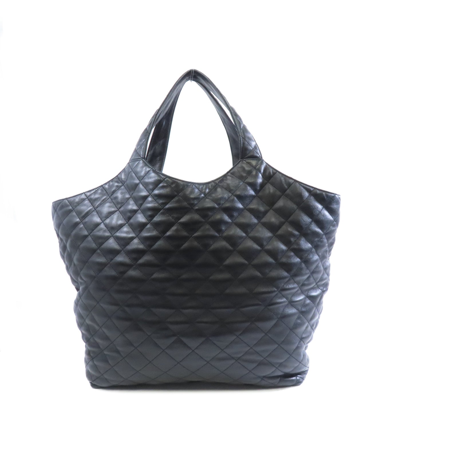 SAINT LAURENT 羊皮皮革Icare Maxi Shopping Bag金扣手挽袋黑色