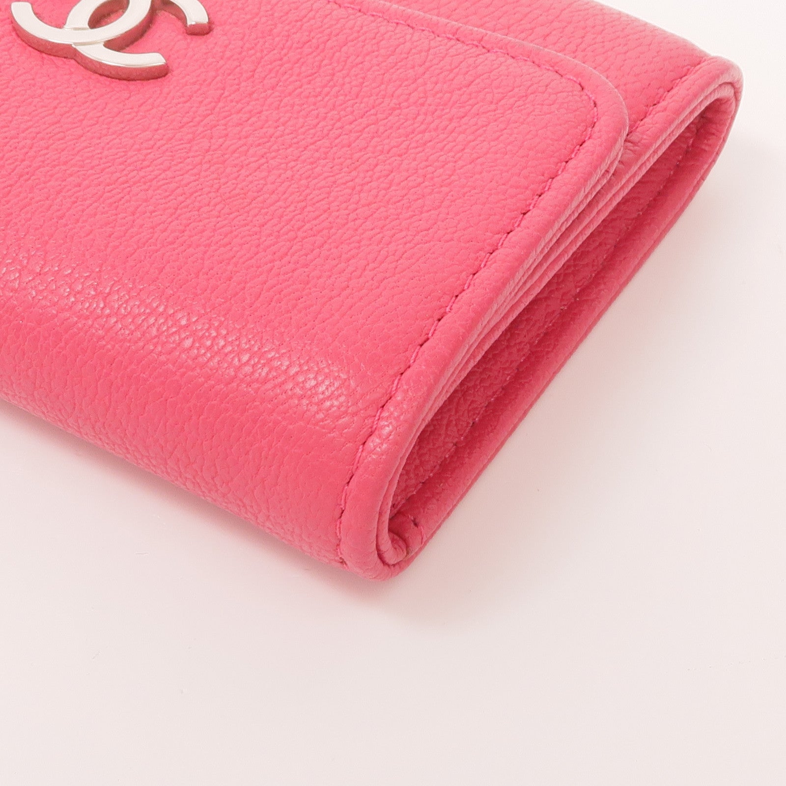 CHANEL 牛皮皮革Wallet銀扣錢包