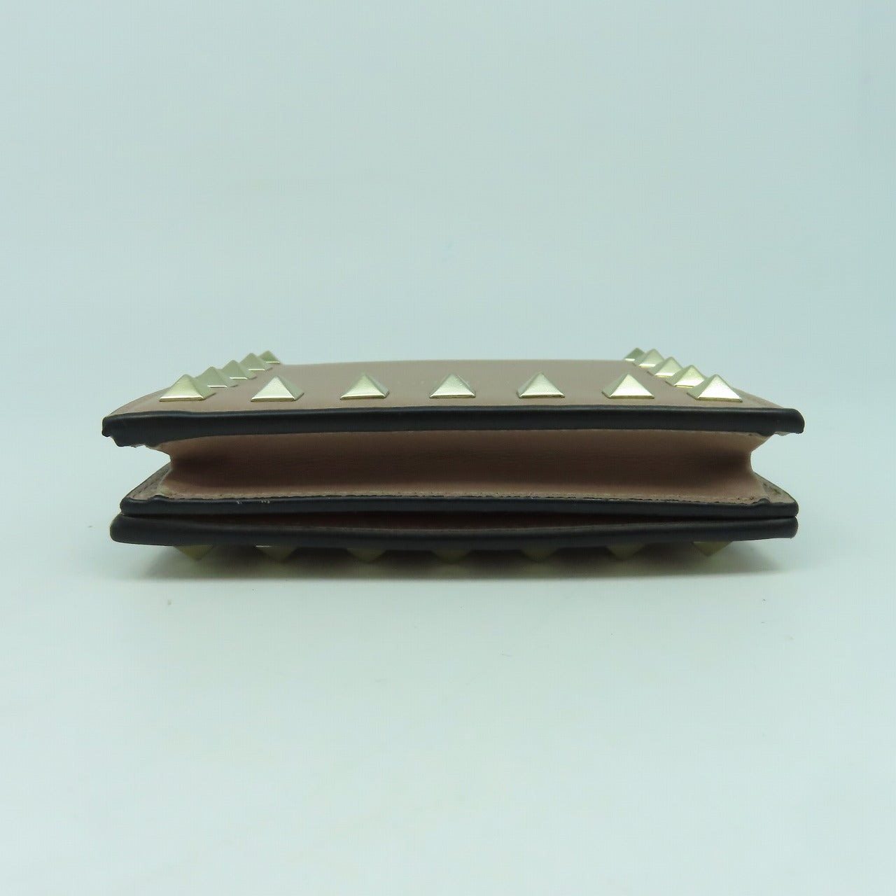 Valentino 【激減優惠】牛皮皮革Wallet金扣錢包暗粉紅色