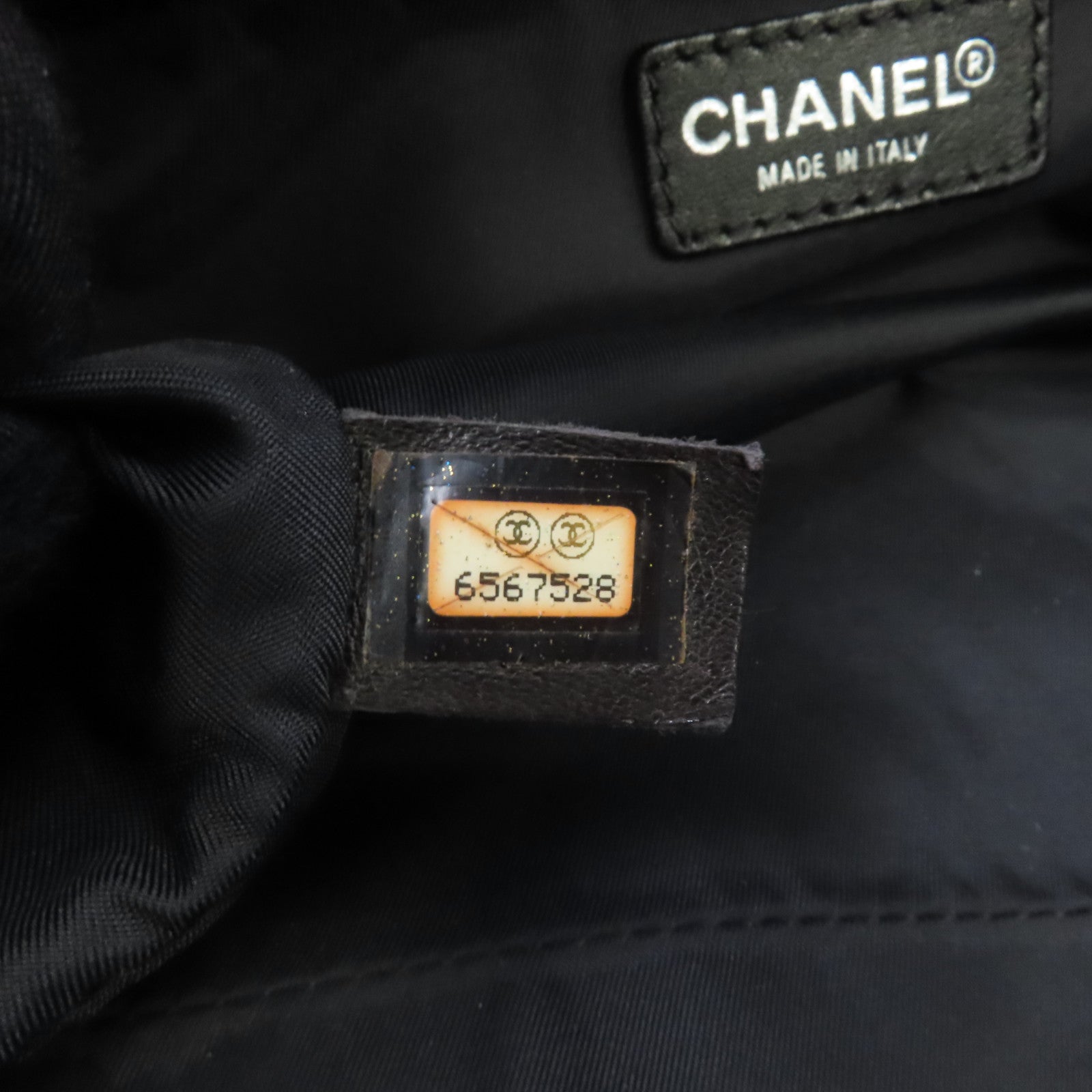 CHANEL 尼龍New Travel Line手挽袋/化妝袋黑色