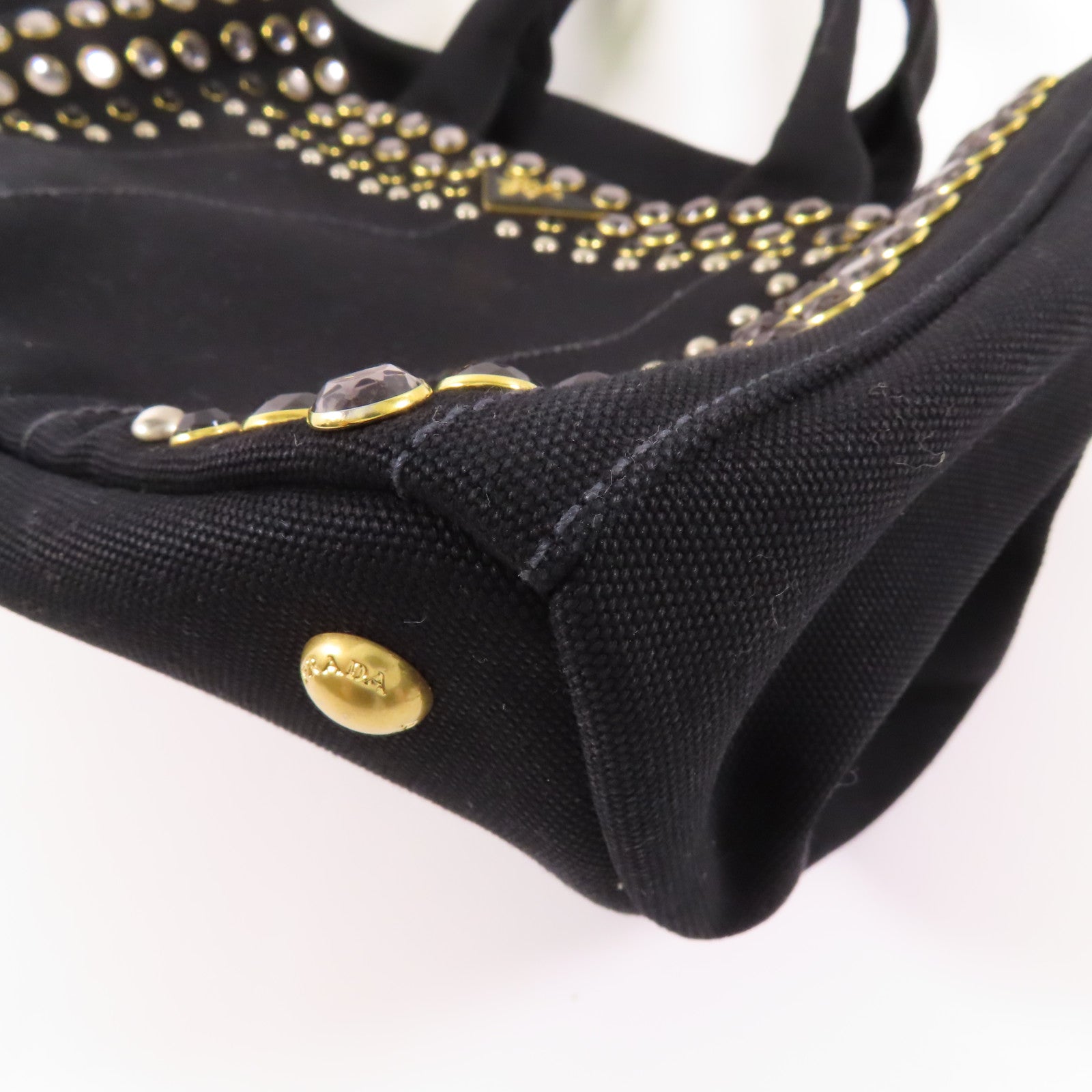 PRADA 帆布2 Way Shoulder金扣手挽肩背兩用袋