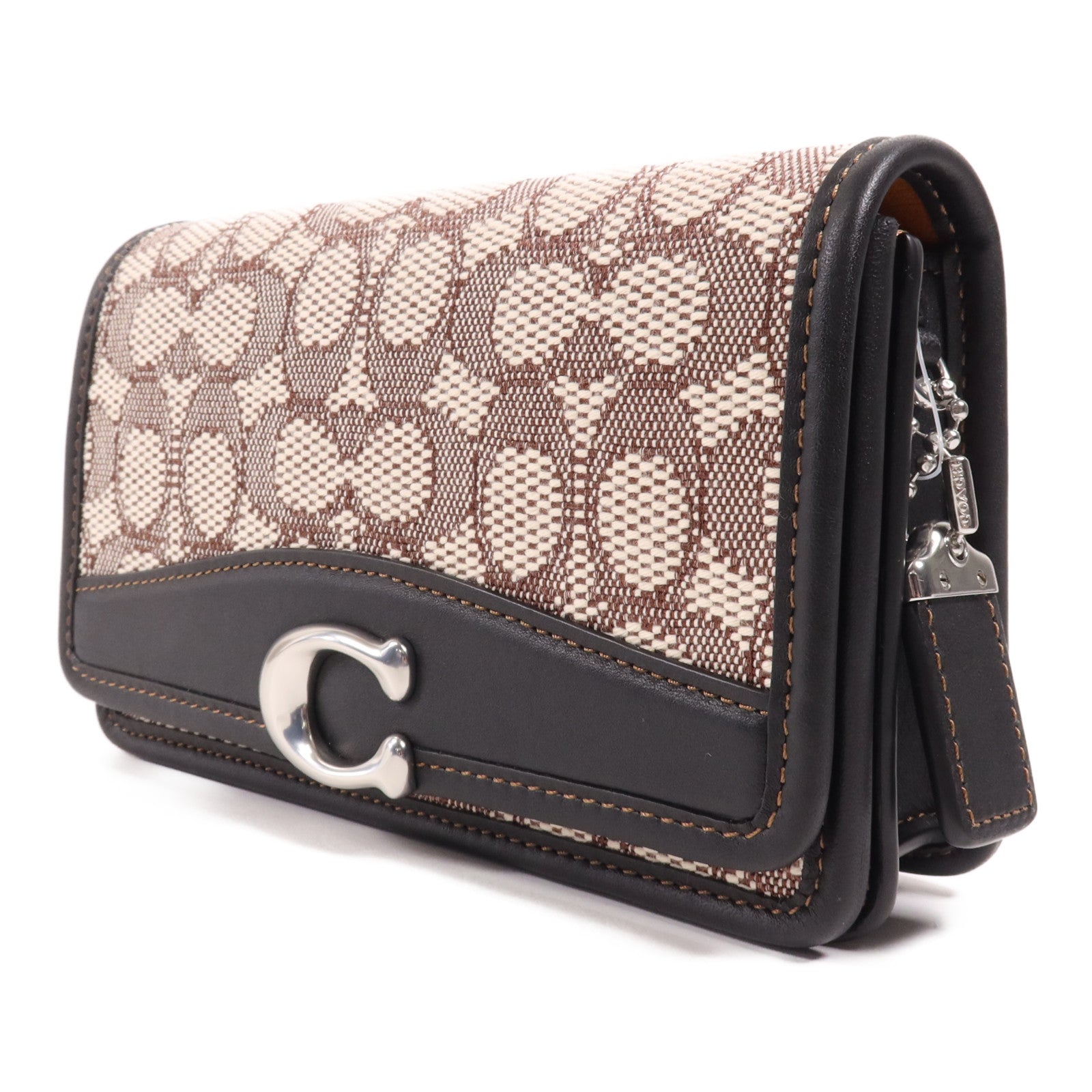 COACH 帆布Shoulder Bag銀扣肩背袋