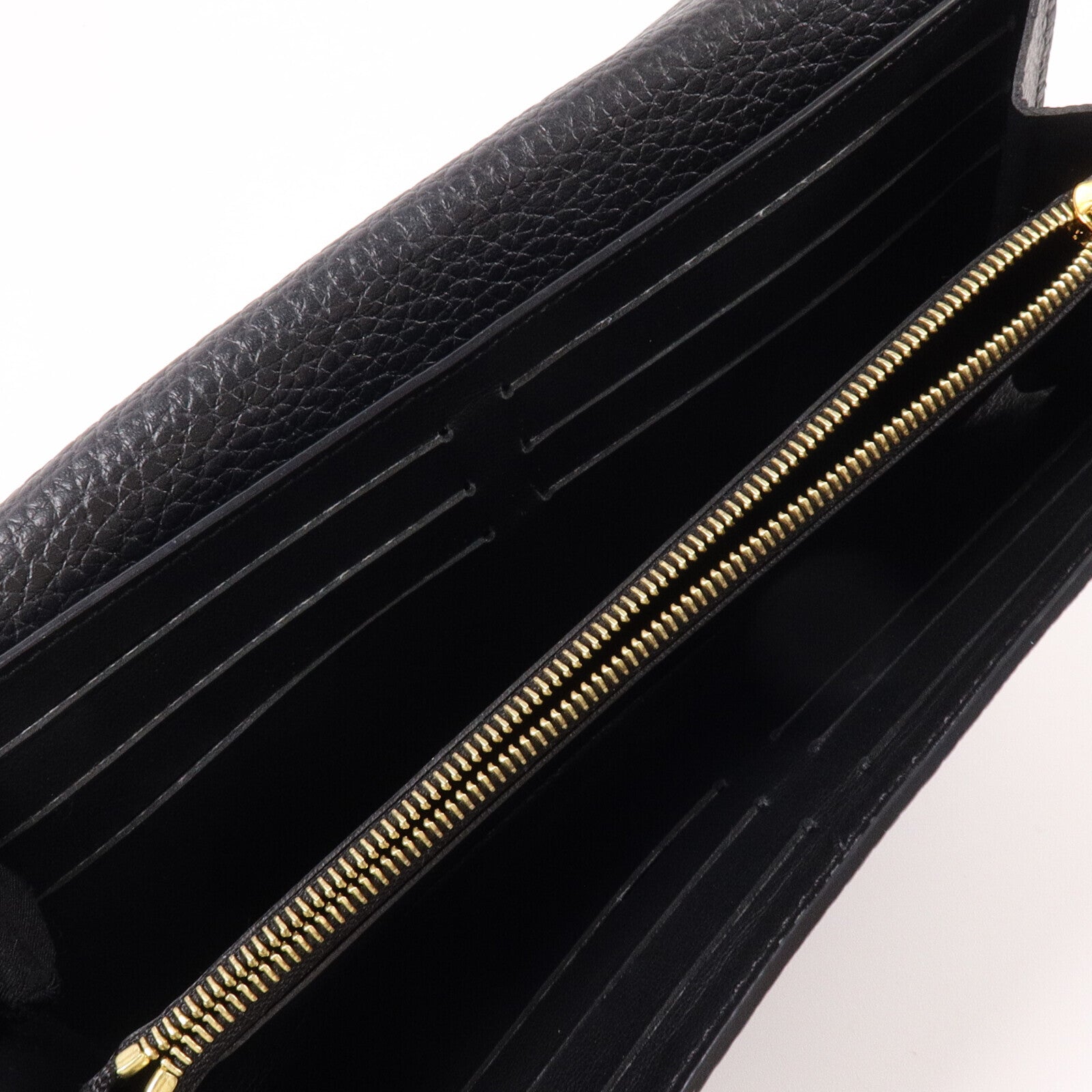 LOUIS VUITTON Taurillon皮革Capucines Wallet金扣長錢包