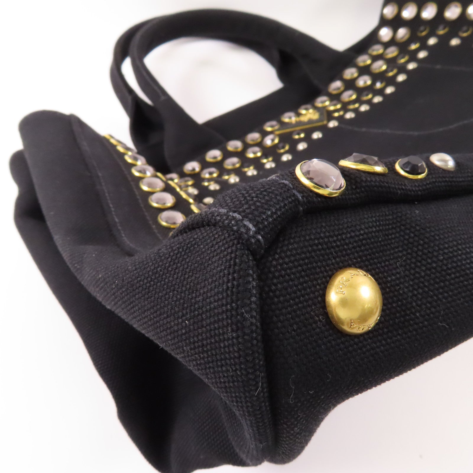 PRADA 【激減優惠】帆布2 Way Shoulder金扣手挽肩背兩用袋