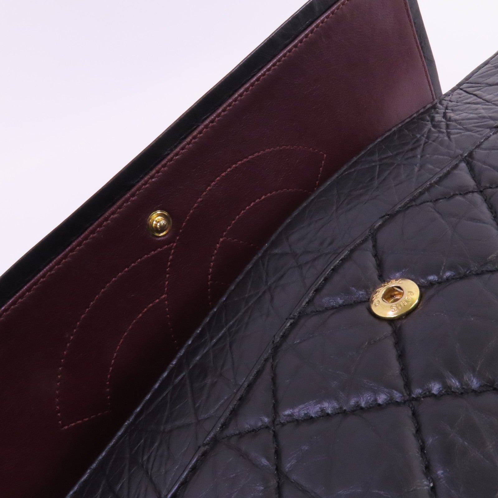 CHANEL 牛皮皮革2.55 Large金扣鏈帶肩背袋