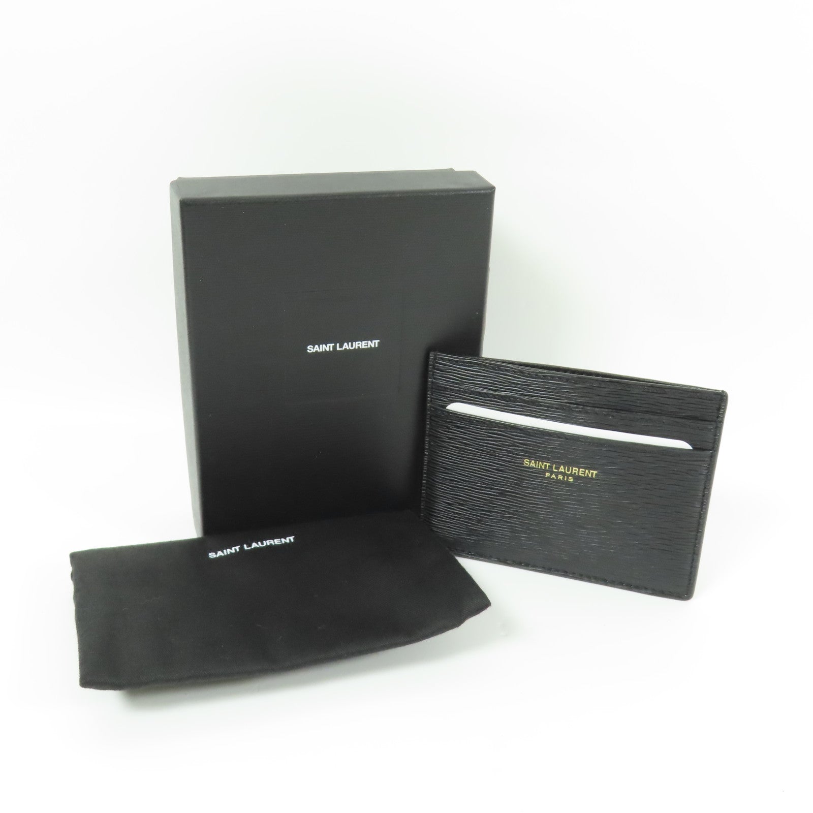 SAINT LAURENT Card Case Leather Black