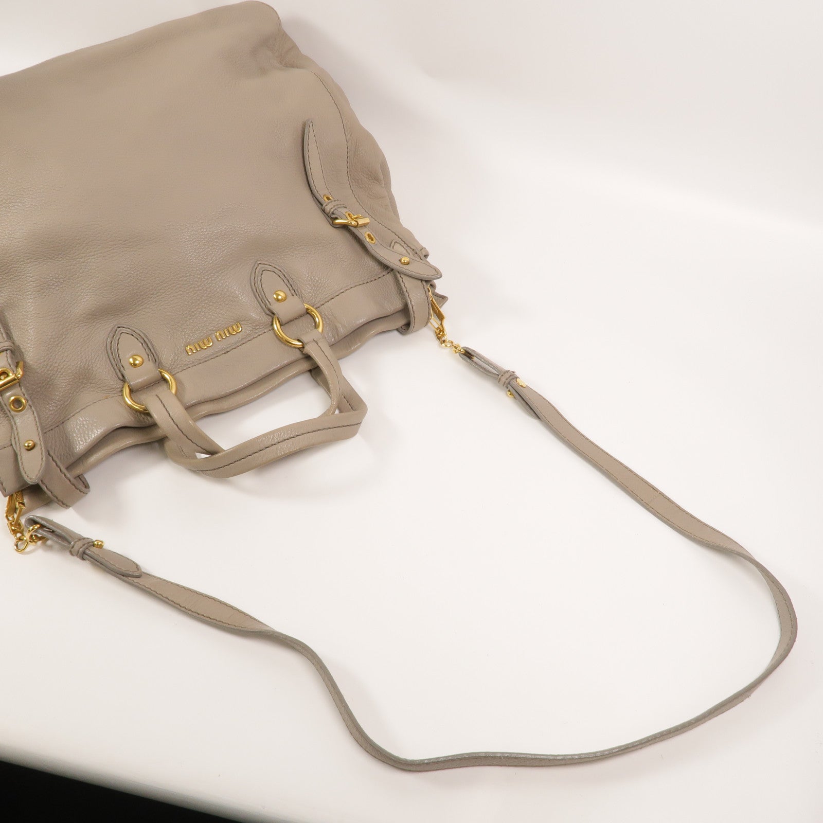 Miu Miu 牛皮皮革Vitello Carbu手挽肩背兩用袋